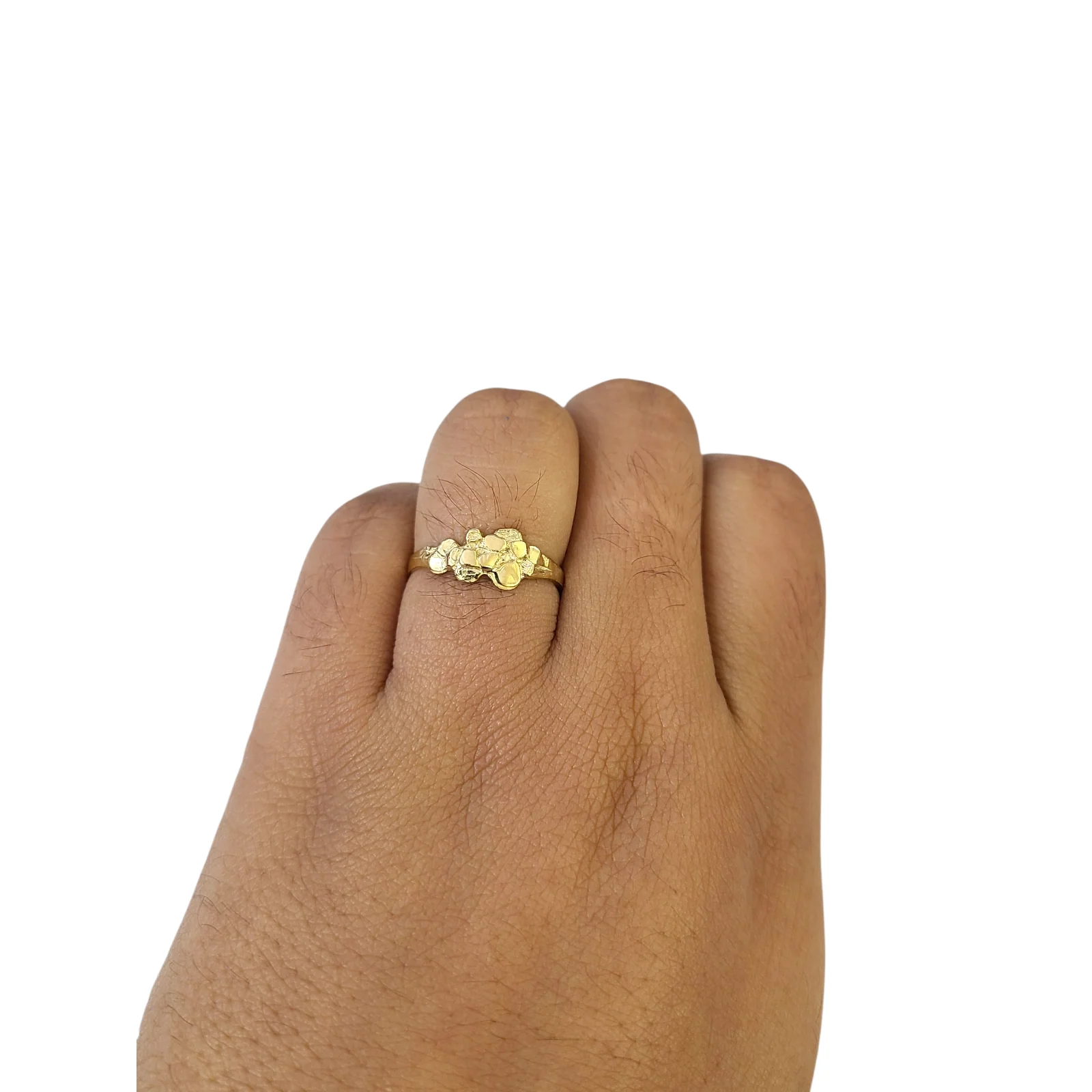Real 10k Nugget Ring Yellow Gold Women 10Kt Genuine - Image 2