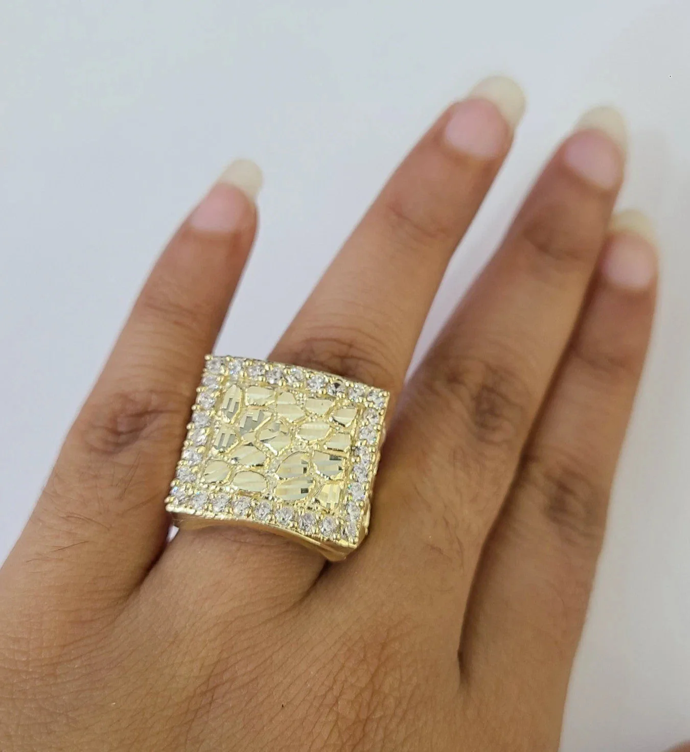 Real 10k Nugget Ring Yellow Gold Women Men Genuine 10Kt - Image 4