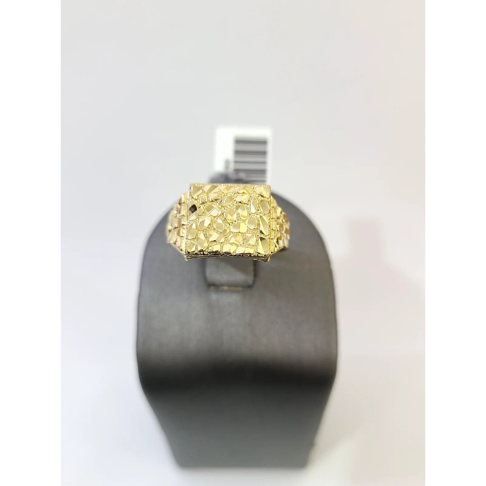 Real 10k Nugget Square Ring Yellow Gold Men 10Kt Genuine - Image 2
