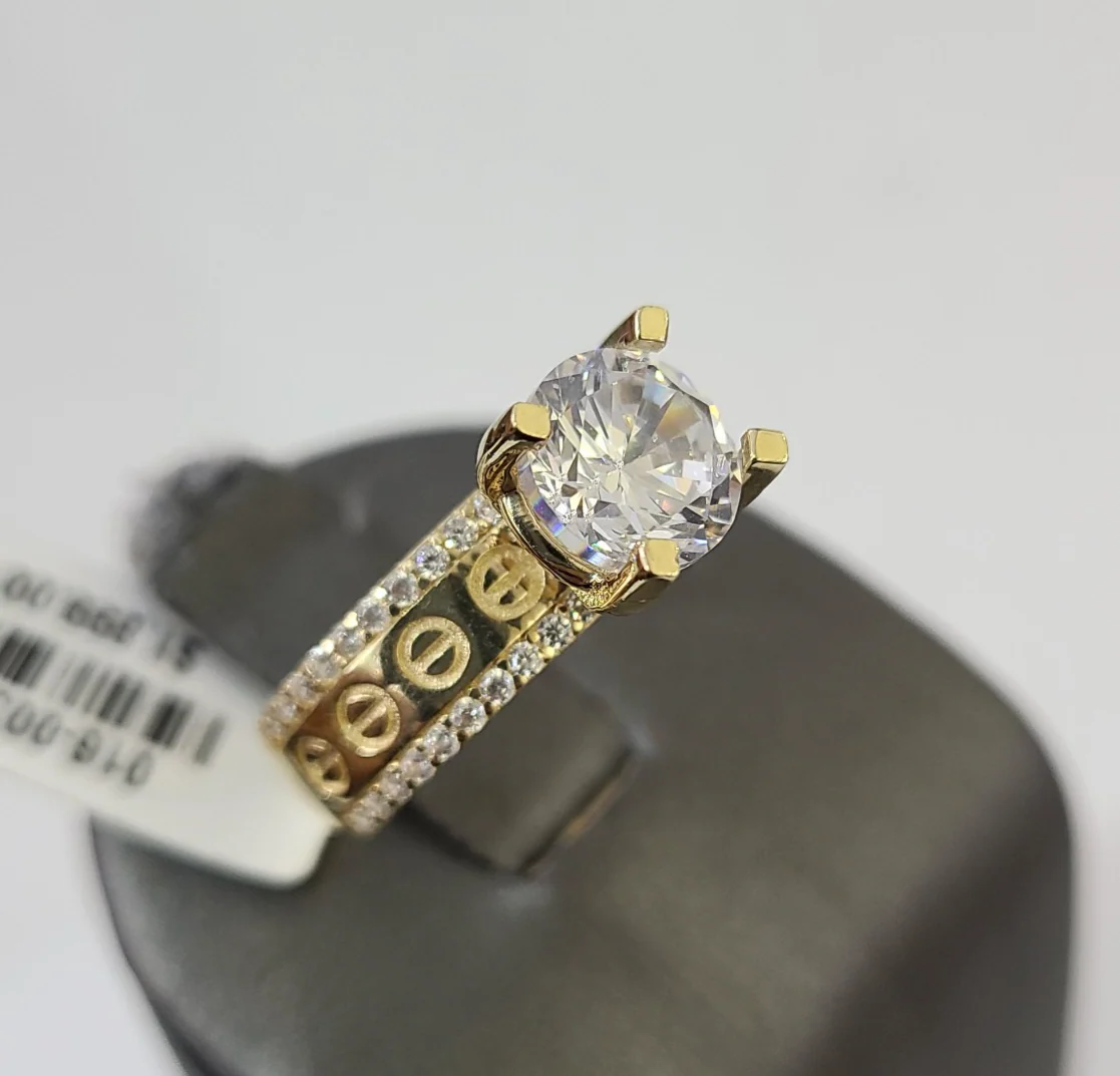 Real 10k Ring Engagement Yellow Gold Men Women Genuine Ring Sizes 6,7,8,9,10,11 & 12 - Image 3