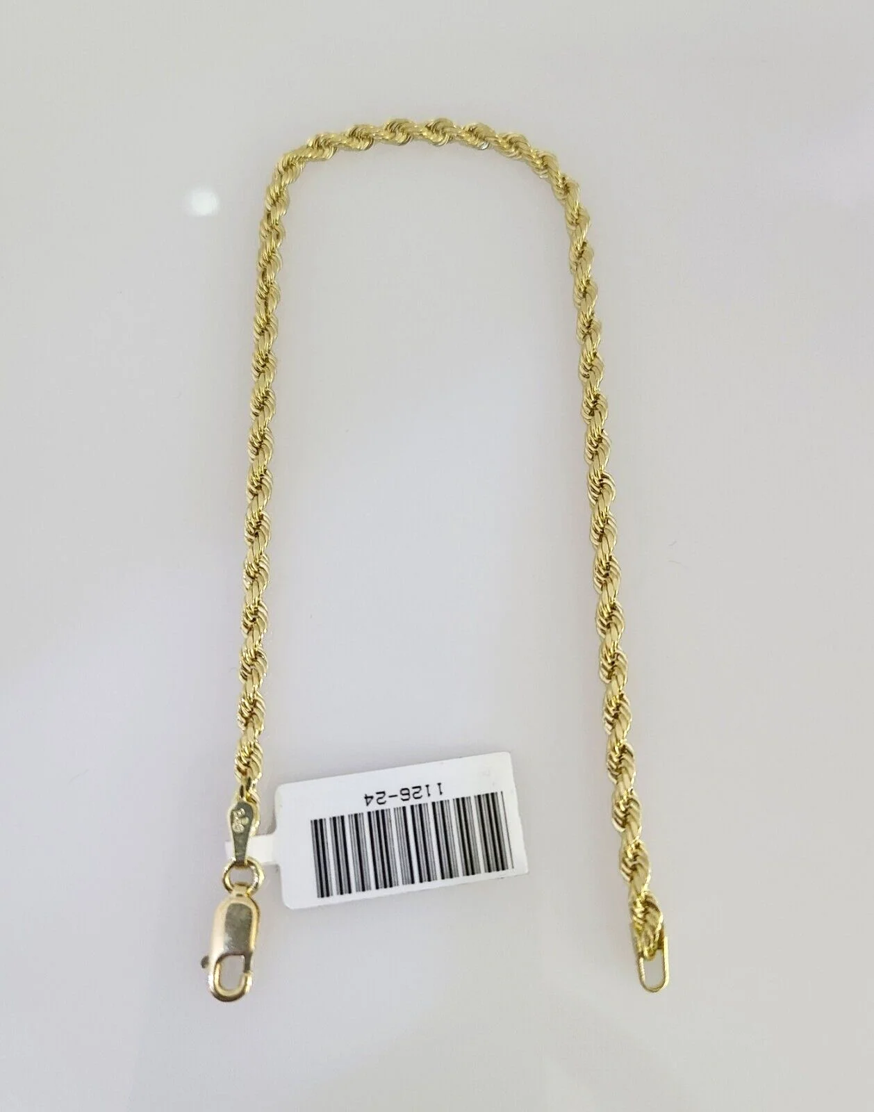 Real 10K Rope Bracelet Yellow Gold  8" Inch 3mm 10kt Men Women - Image 2