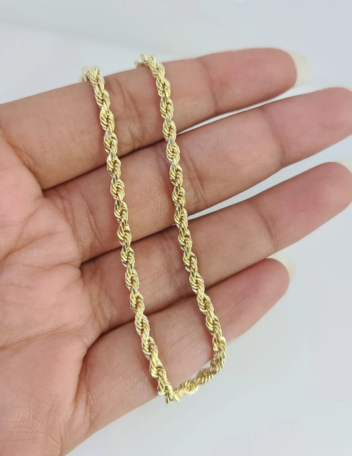 Real 10K Rope Bracelet Yellow Gold  8" Inch 3mm 10kt Men Women - Image 5