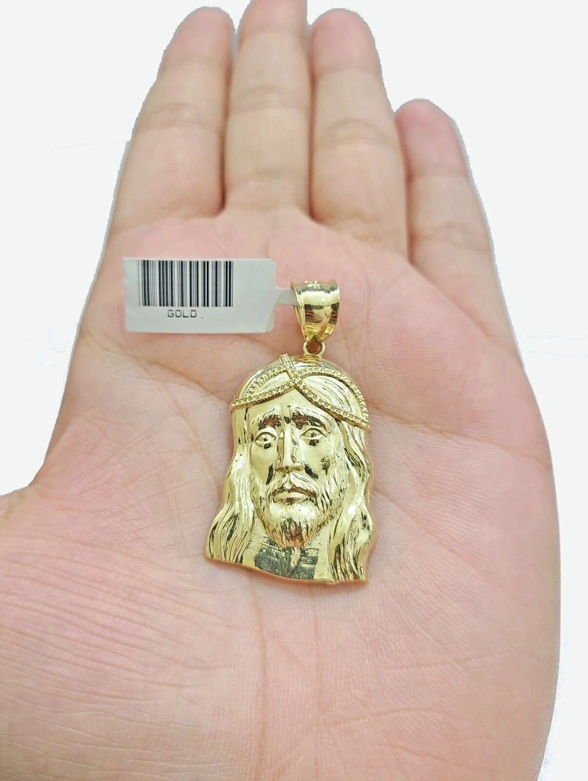 REAL 10k Rope Chain And Jesus head face Charm Pendant 3mm Necklace Set 16"-28" - Image 2
