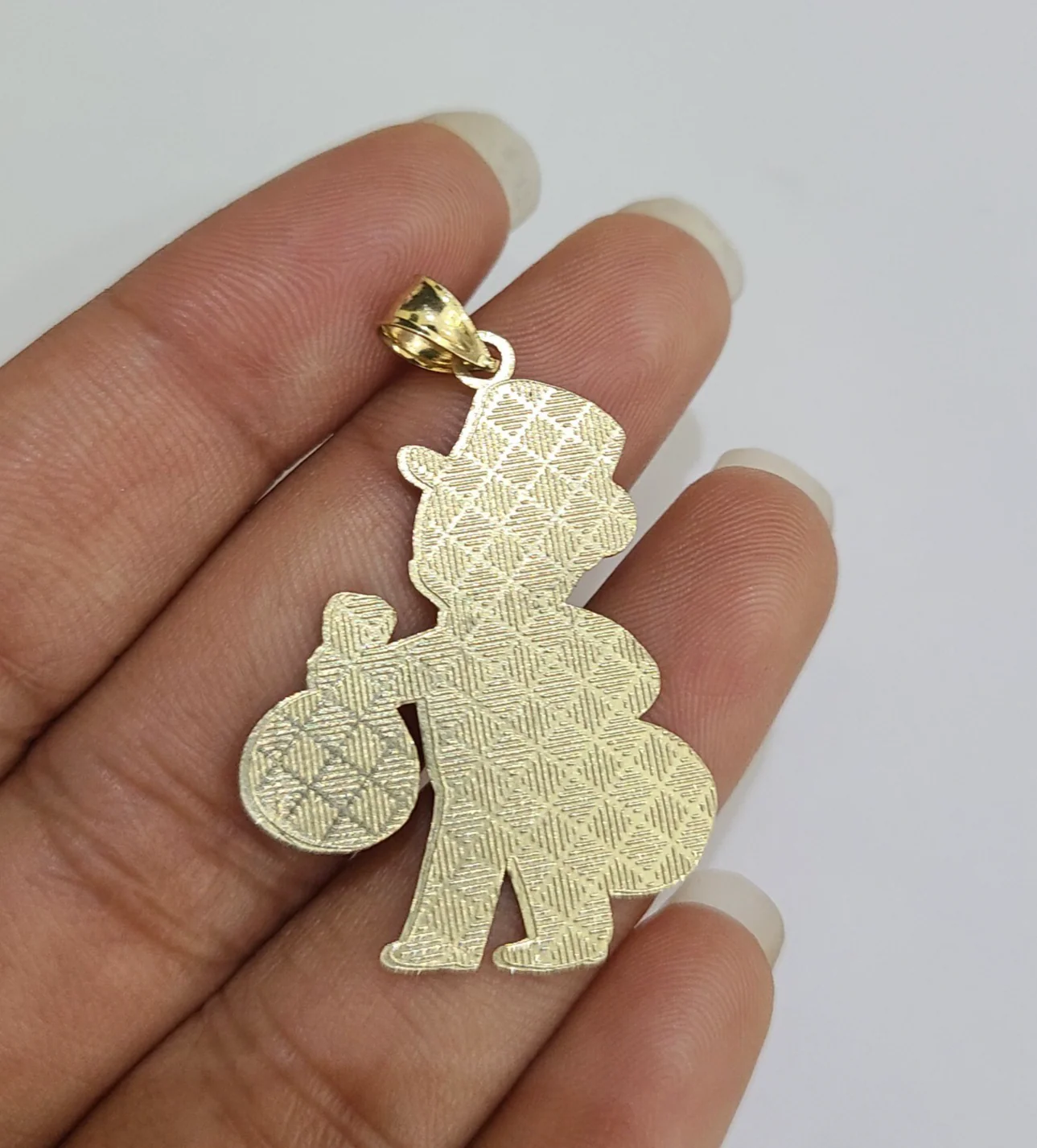 REAL 10k Rope Chain Grandpa Money Bag Charm Pendant 3mm Necklace Set 18"-28" in - Image 7