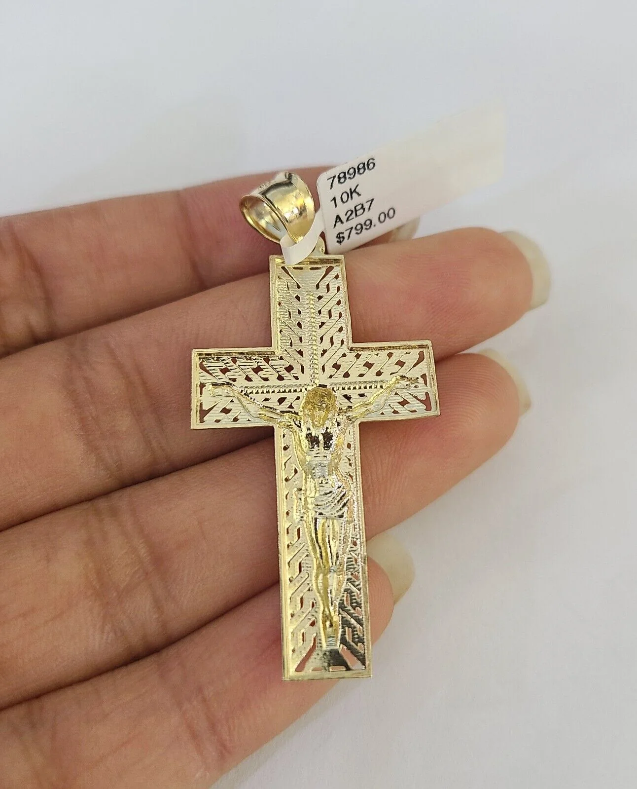 Real 10k Rope Chain Jesus Cross Charm Necklace Pendant Set 5mm 20"-30" Inch Gold - Image 7