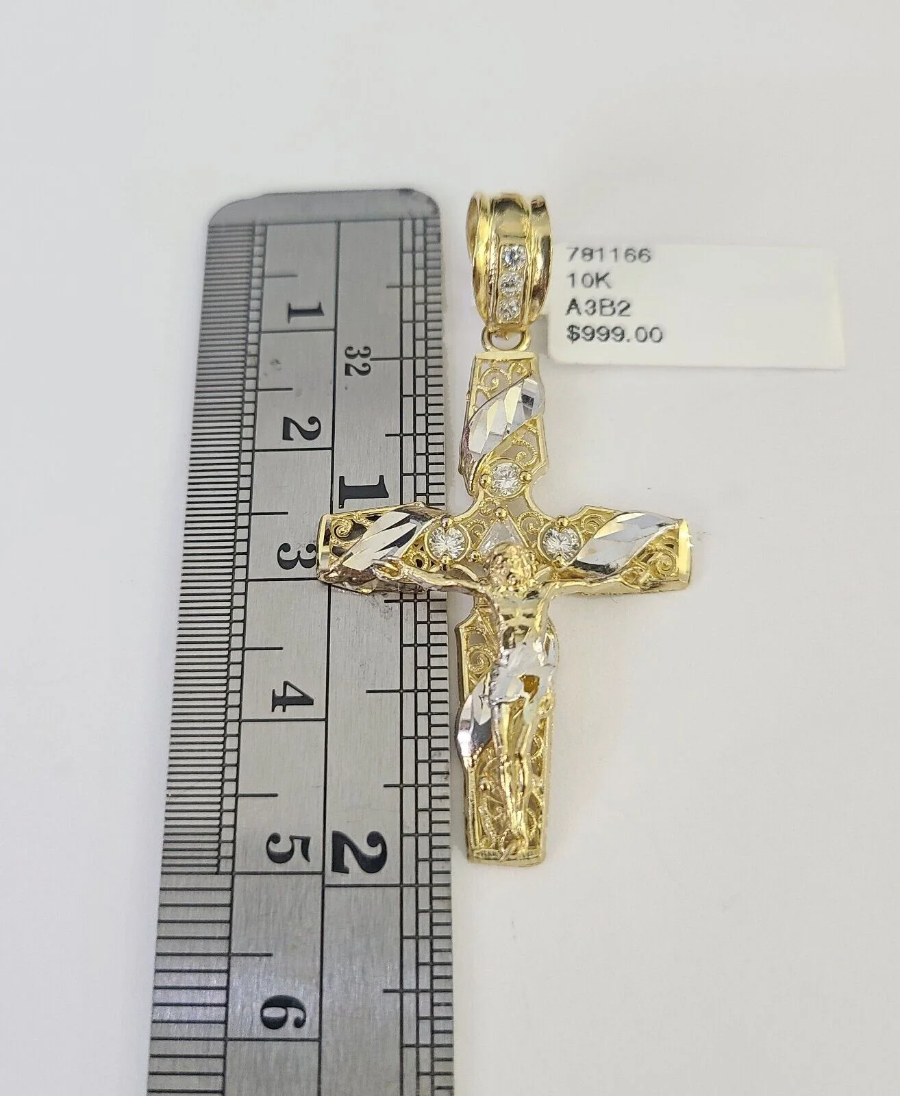 Real 10k Rope Chain Jesus Cross Charm Necklace Pendant Set 5mm 20"-30" Inch Gold - Image 3