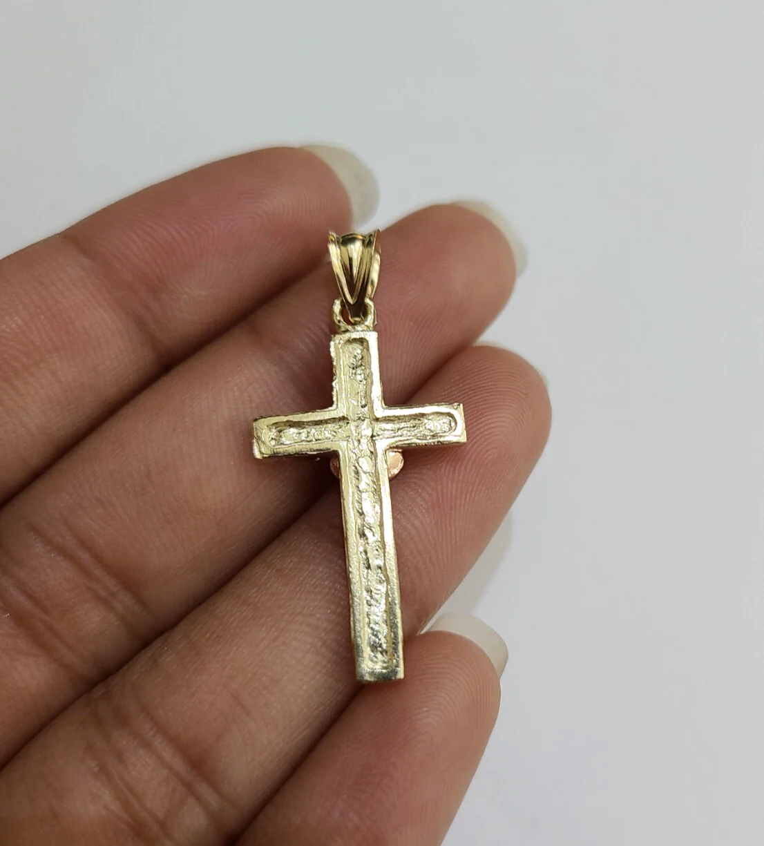 REAL 10k Rope Chain Jesus Rose Cross Charm Pendant 3mm Necklace Set 18"-28" in - Image 7