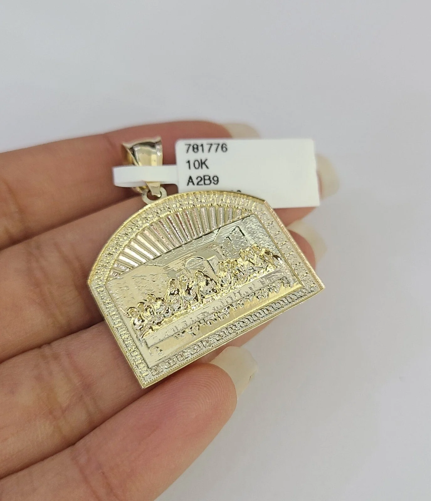 REAL 10k Rope Chain Last Supper Charm Pendant 3mm Necklace Set 18"-30" in - Image 7
