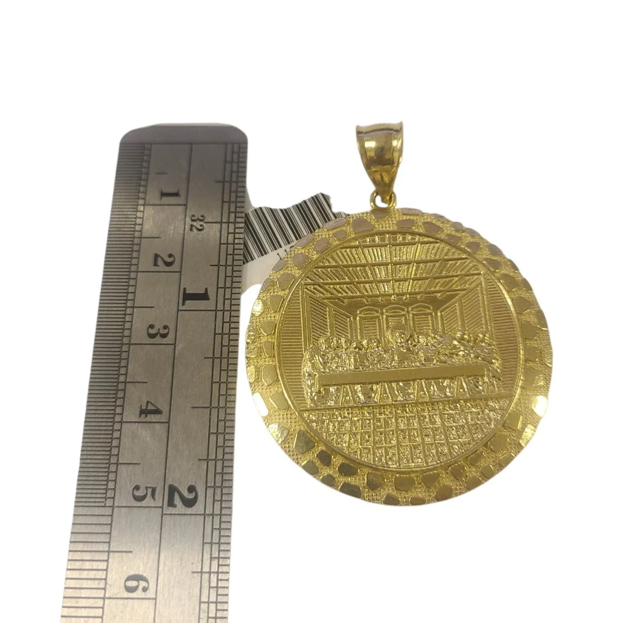 Real 10k Rope Chain Nugget Last Supper Necklace Pendant Set 6mm 20"-28" Gold - Image 6