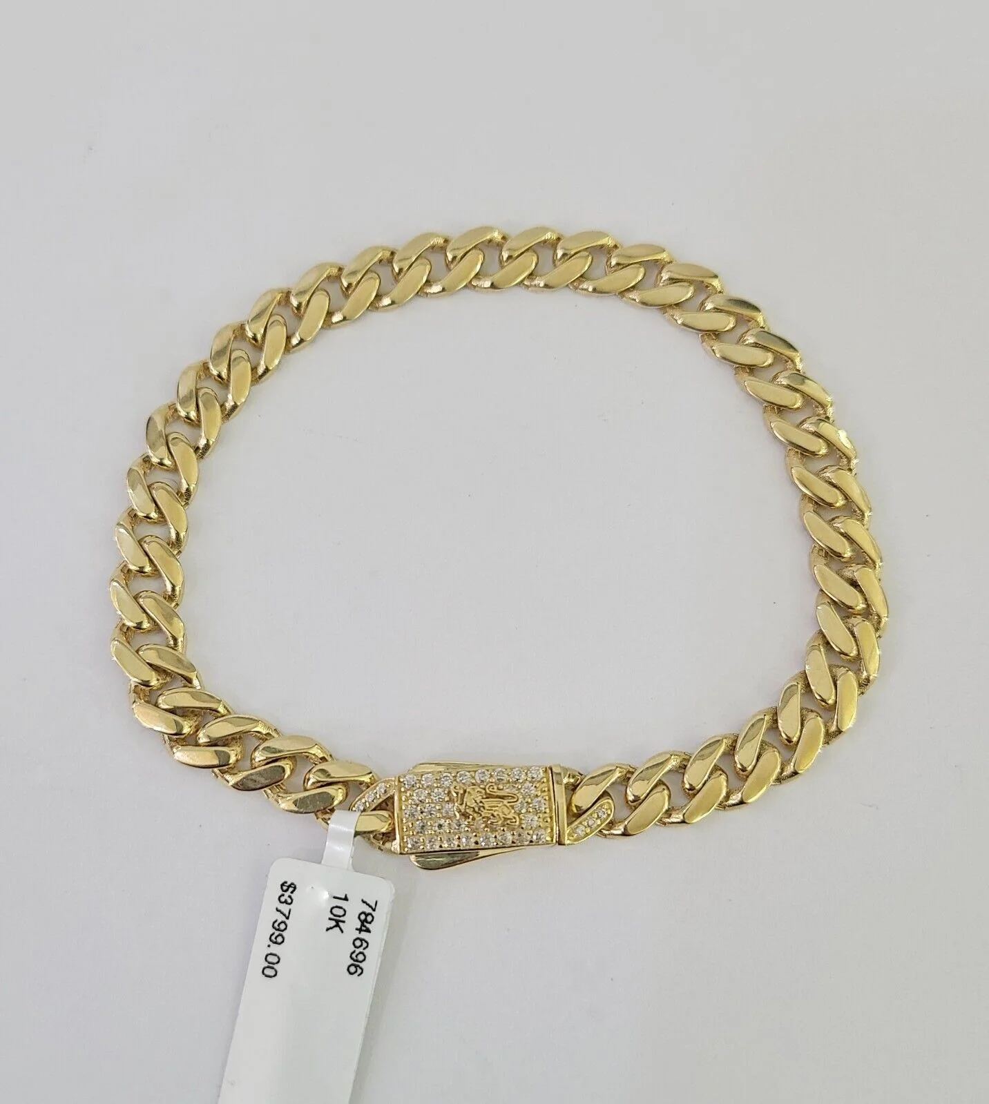 Real 10K Royal Monaco Bracelet Yellow Gold 7" Box Clasp 7mm Genuine Unisex - Image 4