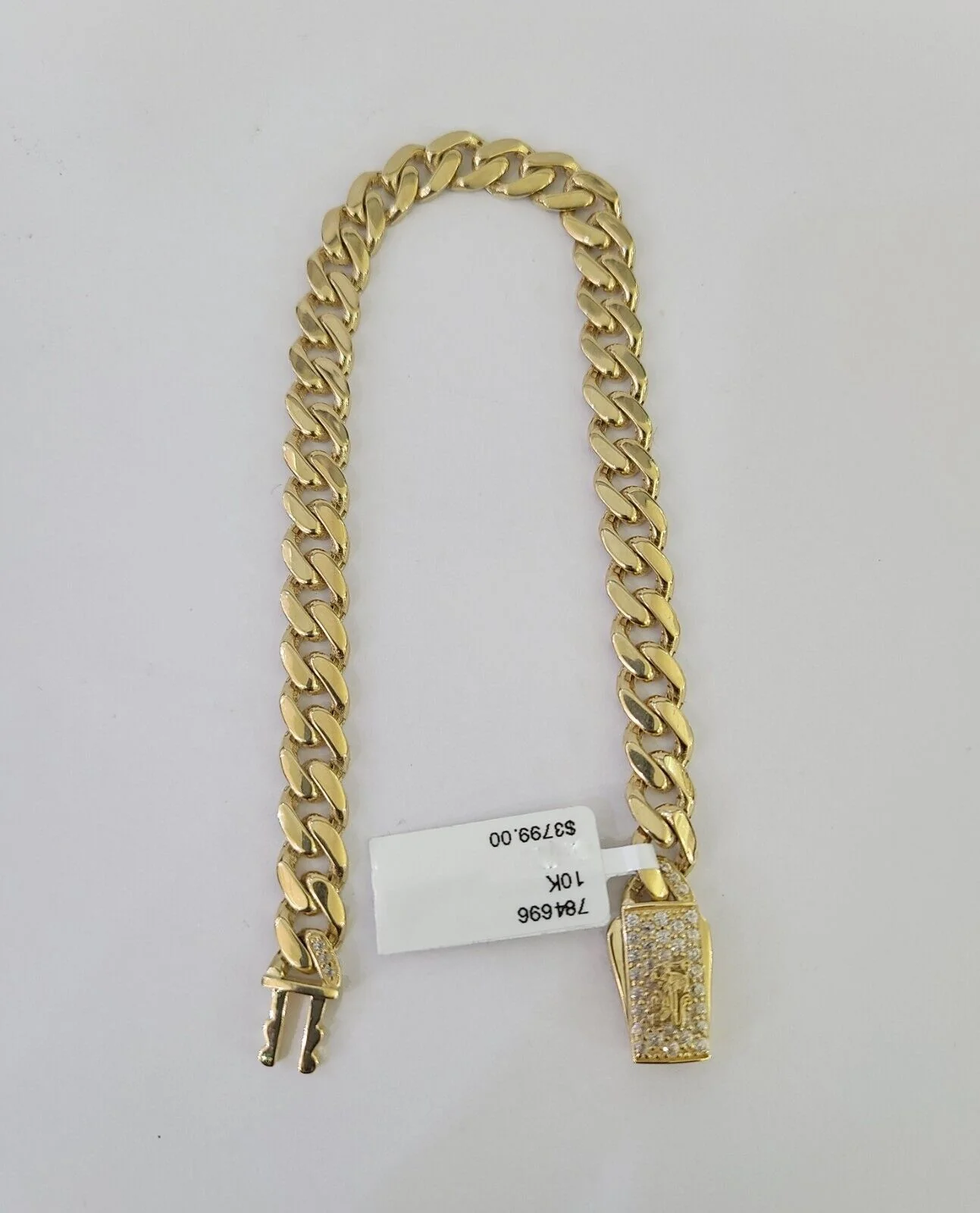 Real 10K Royal Monaco Bracelet Yellow Gold 7" Box Clasp 7mm Genuine Unisex - Image 7