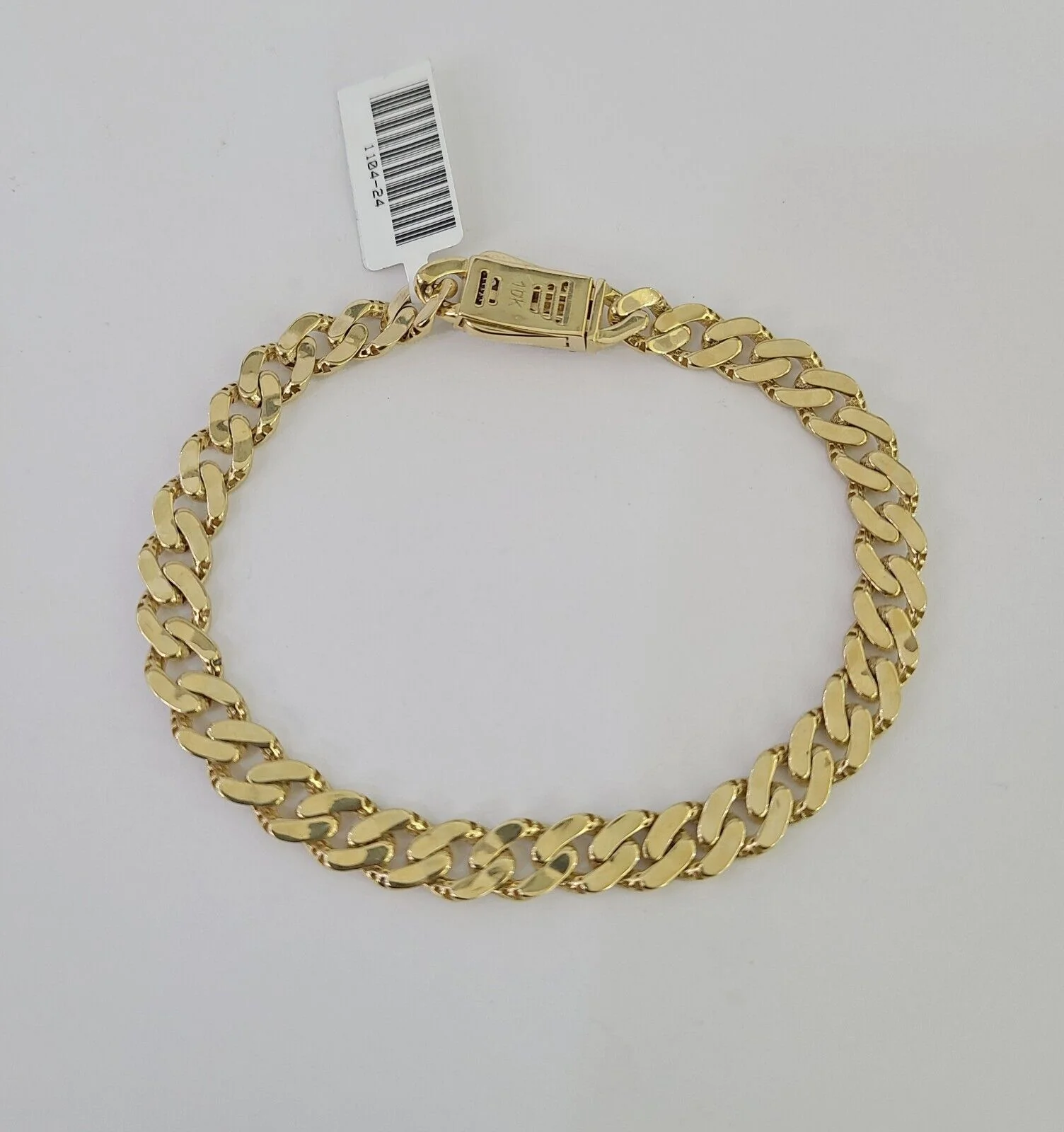 Real 10K Royal Monaco Bracelet Yellow Gold 7" Box Clasp 7mm Genuine Unisex - Image 8