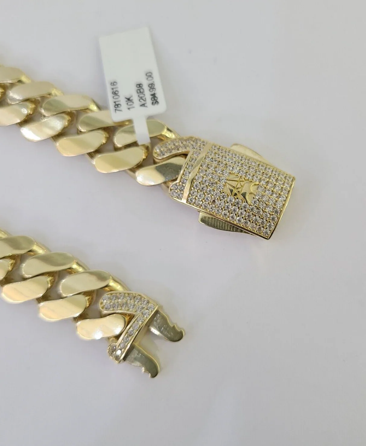 Real 10K Royal Monaco Bracelet Yellow Gold 8.5" Box Clasp 13mm Genuine Mens - Image 7