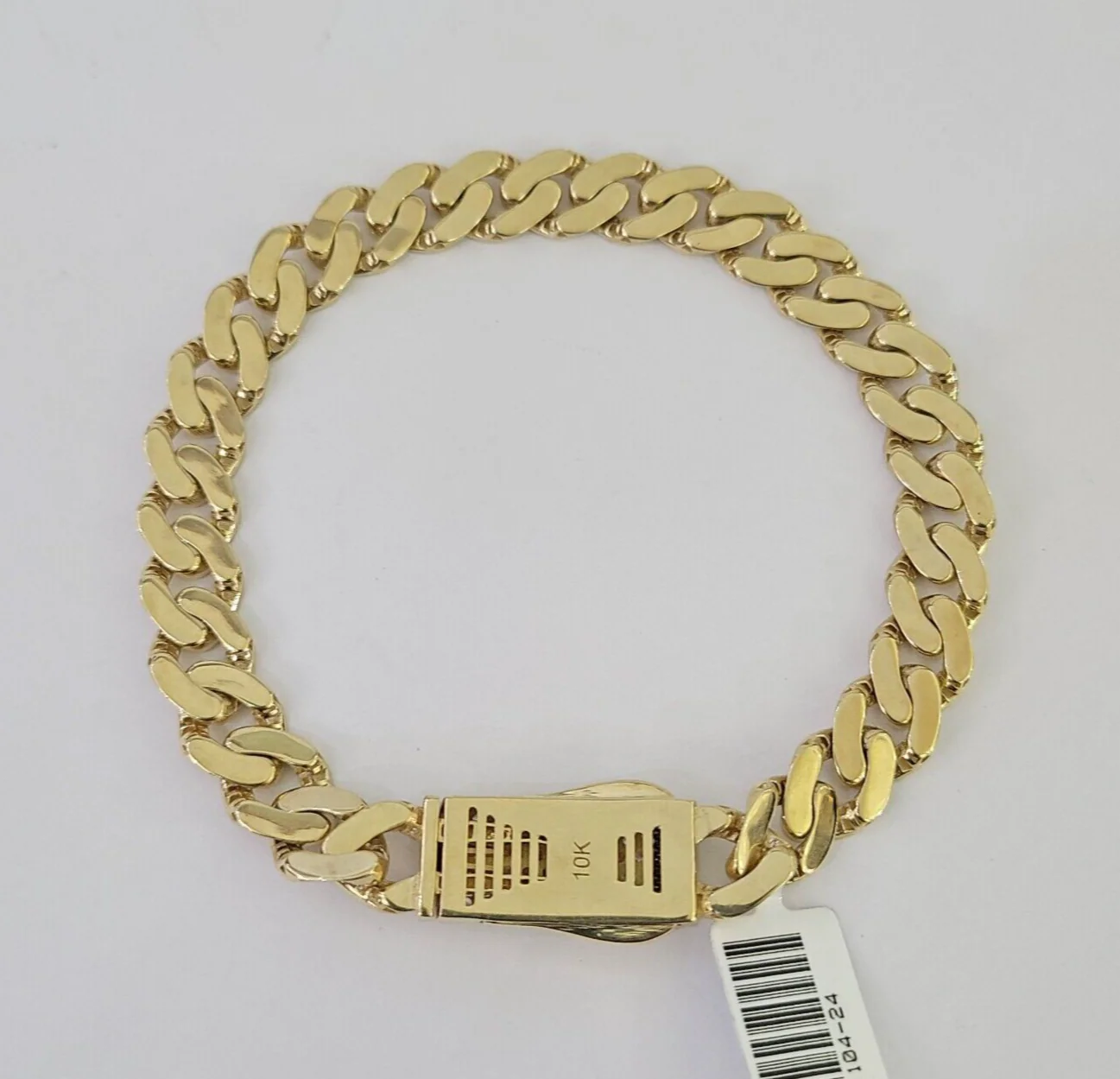 Real 10K Royal Monaco Bracelet Yellow Gold 8.5" Box Clasp 9mm Genuine Mens - Image 6