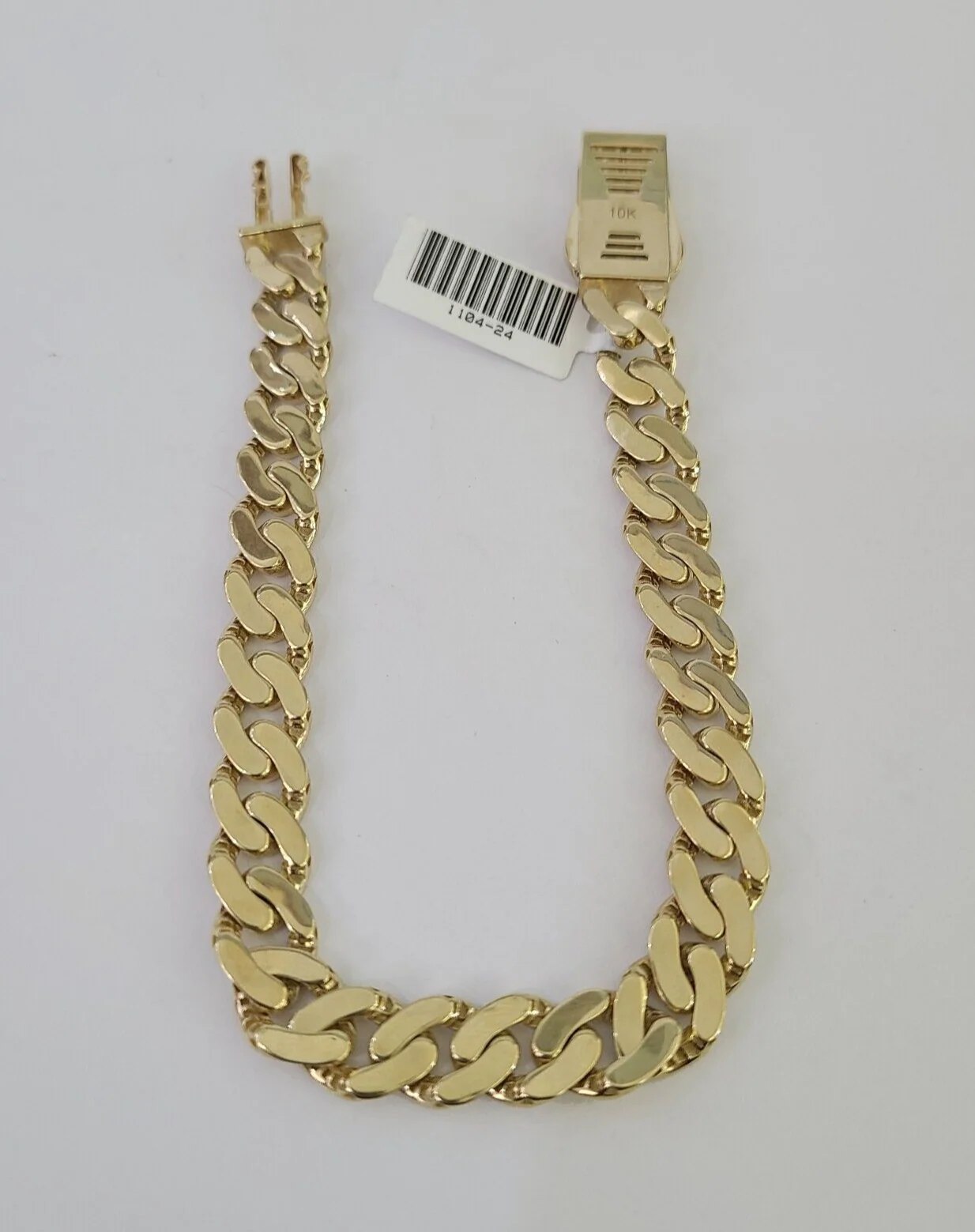 Real 10K Royal Monaco Bracelet Yellow Gold 8.5" Box Clasp 9mm Genuine Mens - Image 7