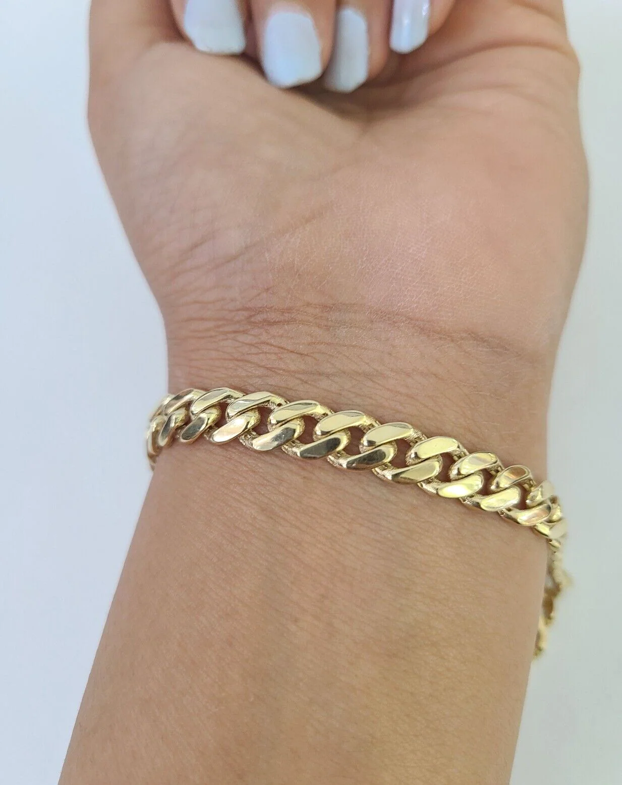 Real 10K Royal Monaco Bracelet Yellow Gold 8" Box Clasp 7mm Genuine Unisex - Image 3