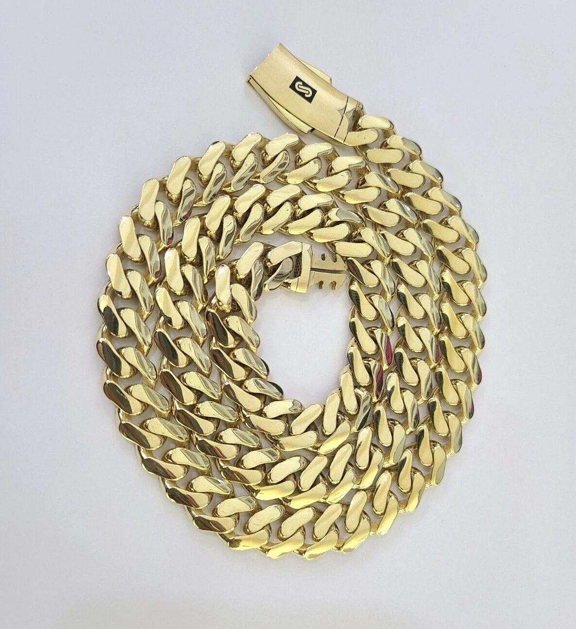 Real 10k Royal Monaco Chain 11mm 18-26 inches Necklace Yellow Gold Box Clasp - Image 3