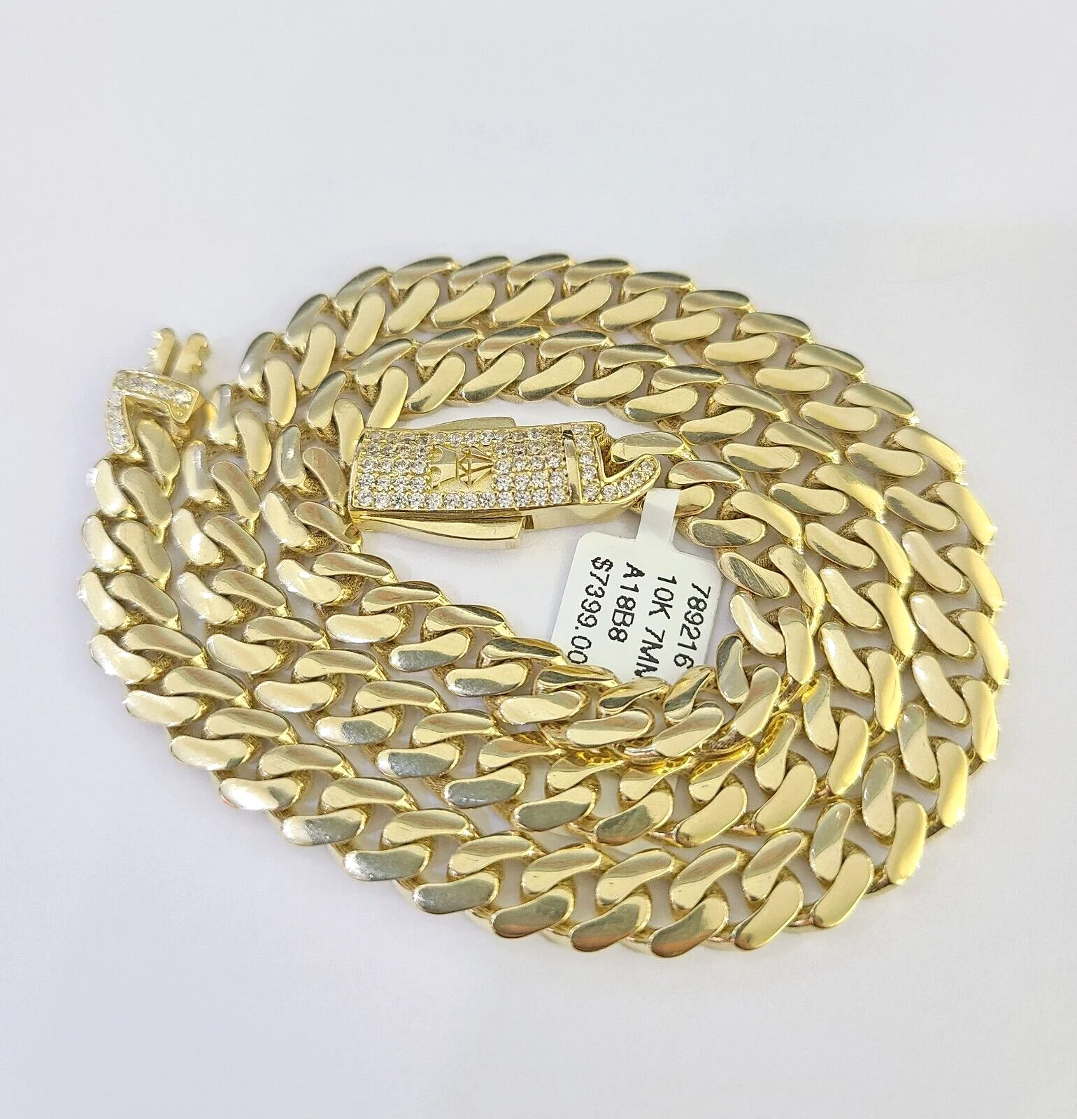 Real 10k Royal Monaco Chain 7mm 16-24 inches Necklace Yellow Gold Box Clasp - Image 7