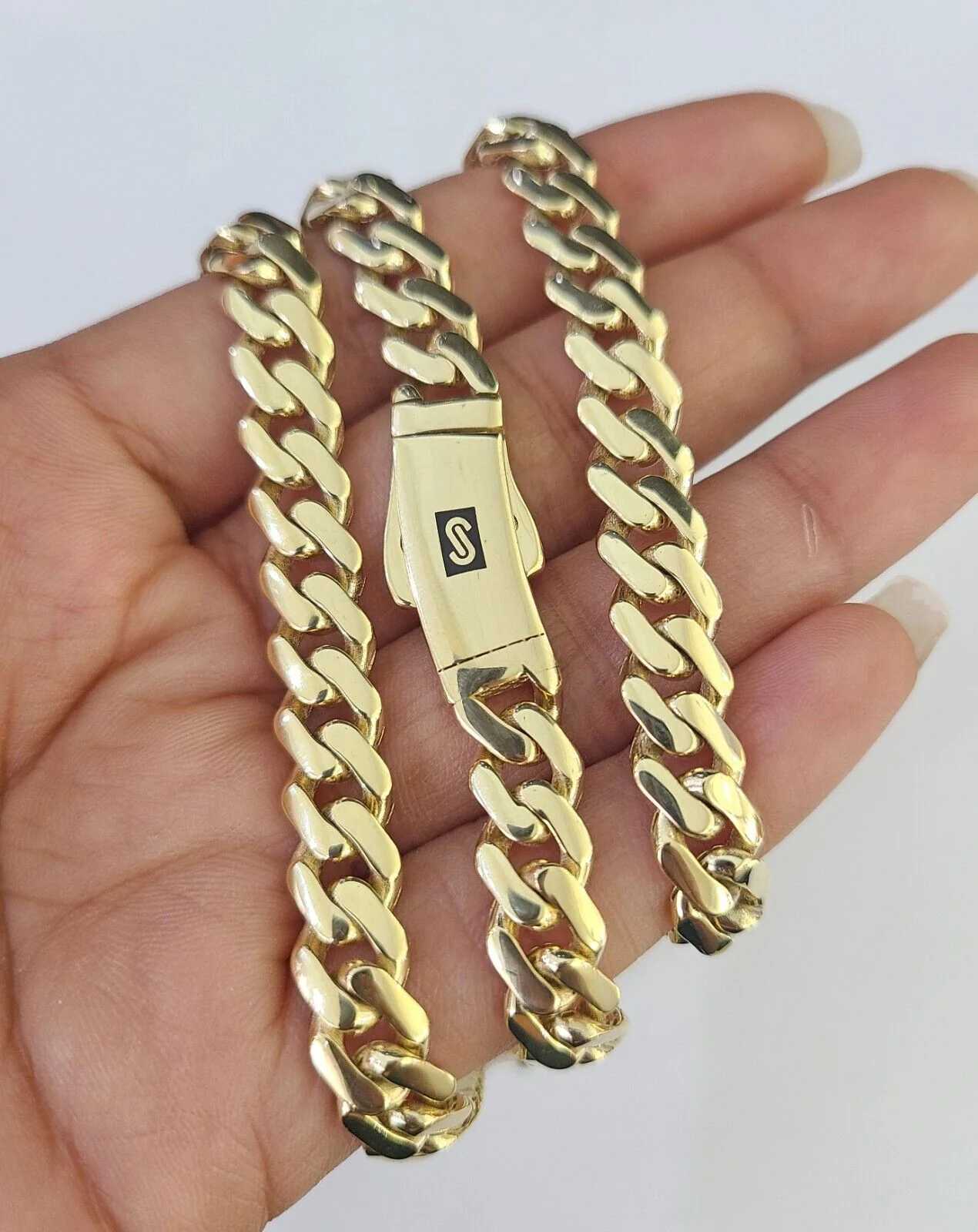 Real 10k Royal Monaco Chain 7mm 18-26 inches Necklace Yellow Gold Box Clasp - Image 3