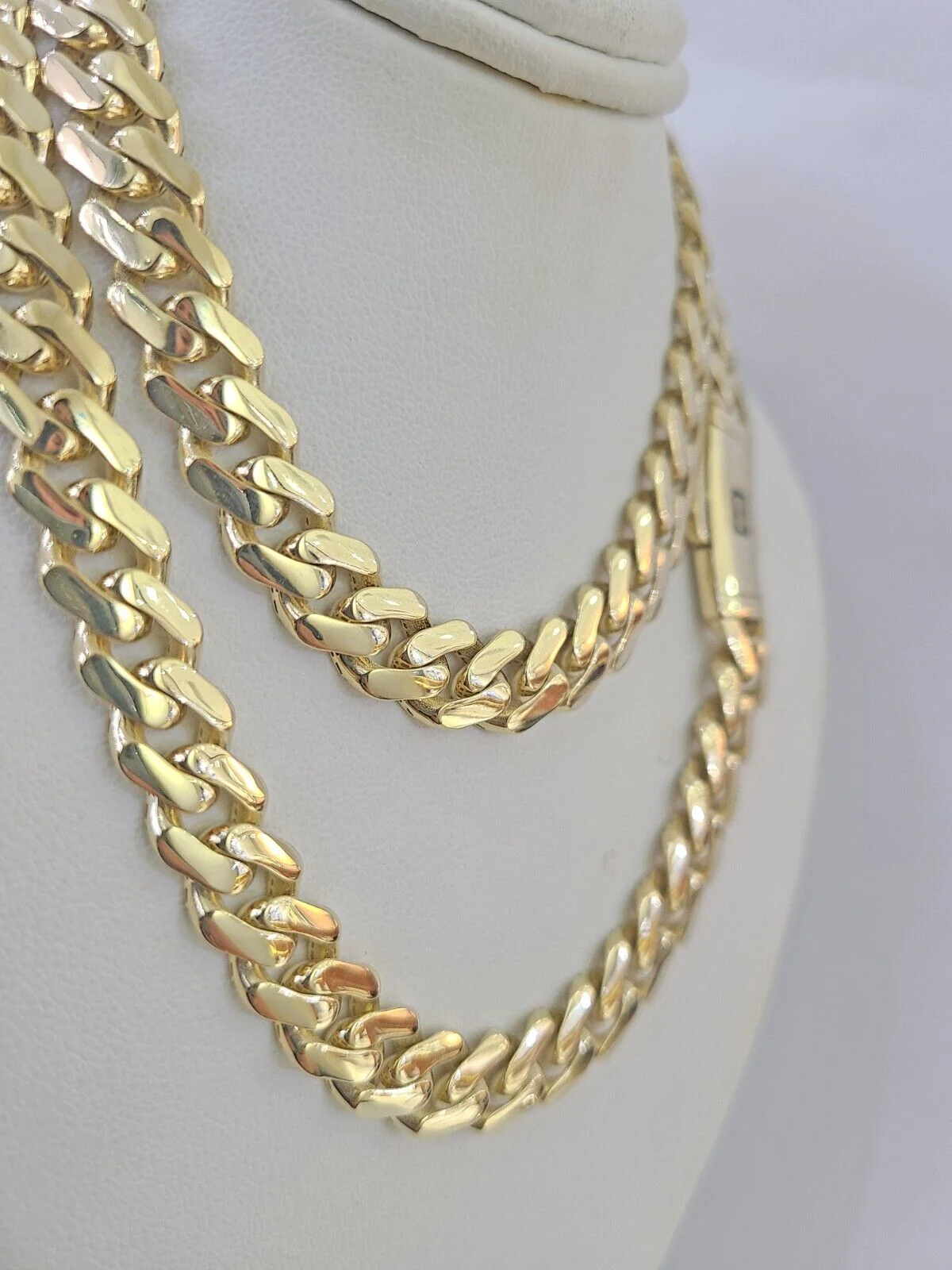 Real 10k Royal Monaco Chain 9mm 18-26 inches Necklace Yellow Gold Box Clasp - Image 3