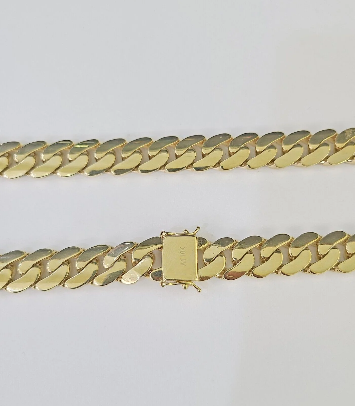 Real 10K Royal Monaco Chain Box Clasp 11mm Gold Necklace 10Kt 24" Genuine - Image 4