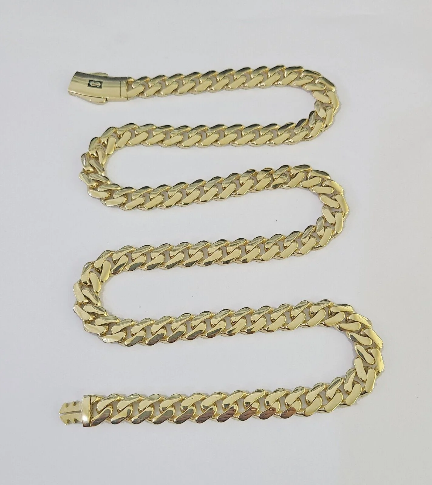 Real 10K Royal Monaco Chain Box Clasp 9mm Gold Necklace 10Kt 24" Genuine - Image 6