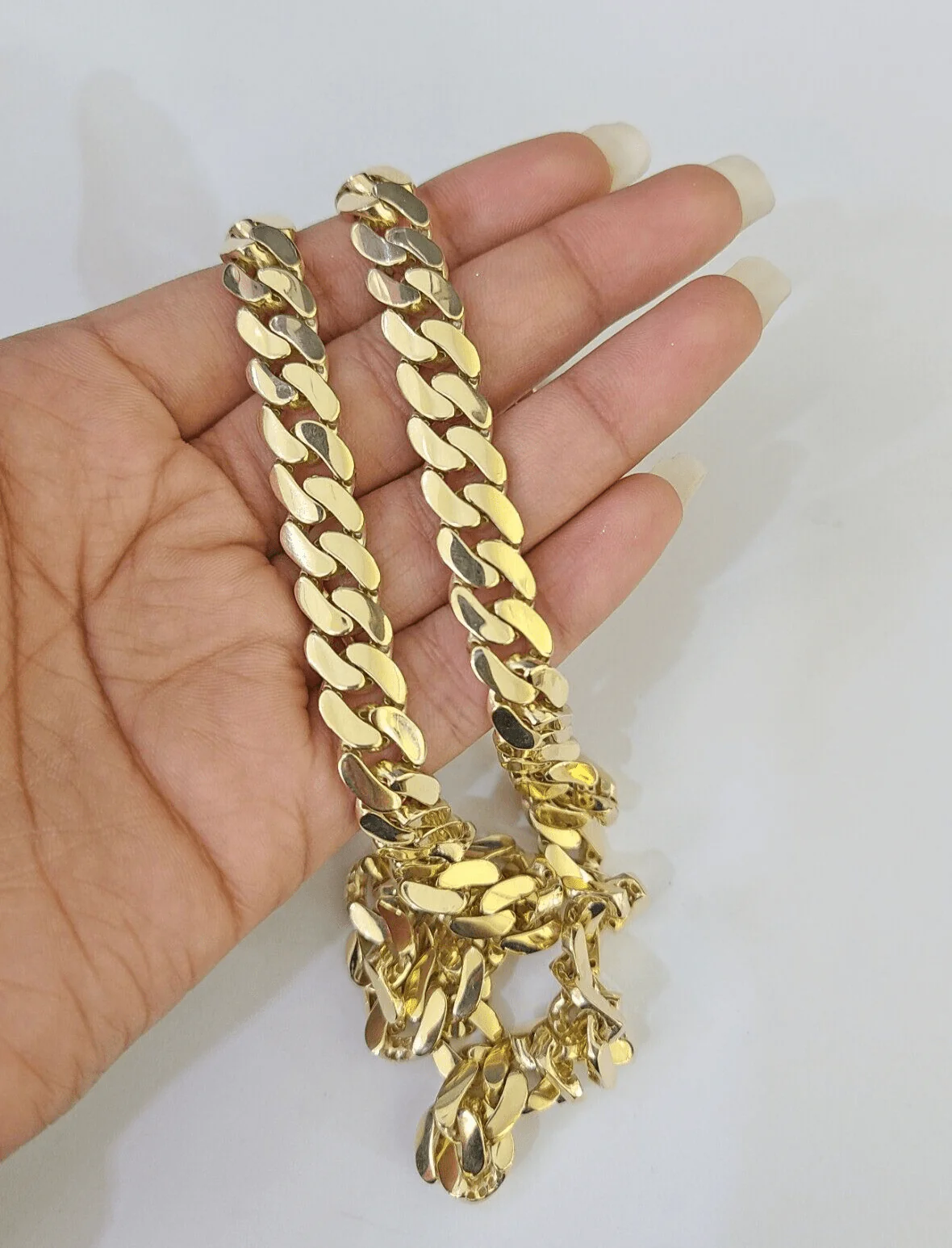 Real 10K Royal Monaco Chain Box Clasp 9mm Gold Necklace 10Kt 24" Genuine - Image 3