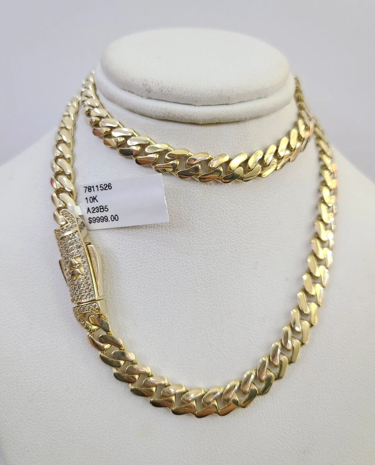 REAL 10k Royal Monaco Cuban Link Necklace Chain 7mm 20" Yellow Gold