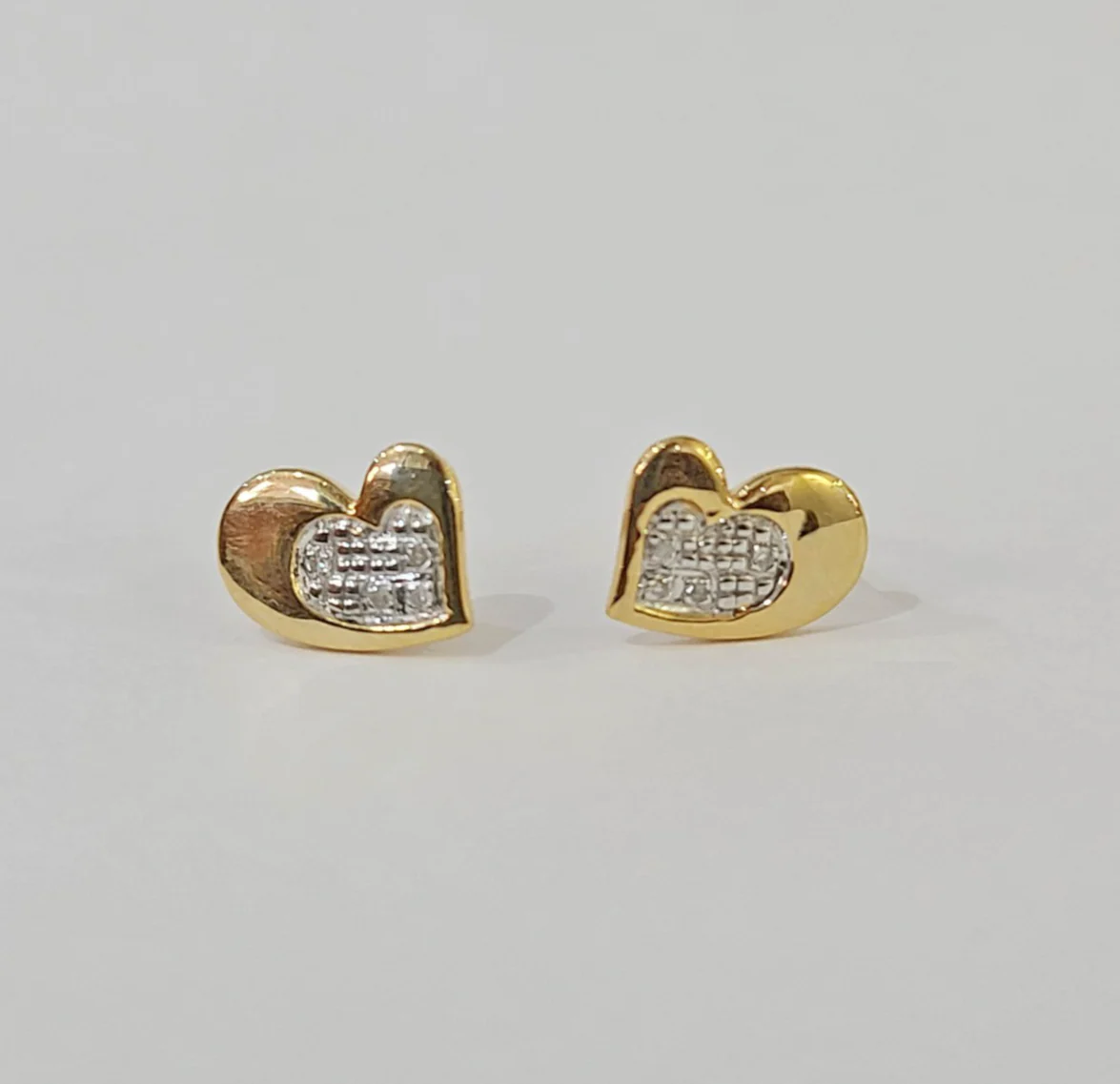 Real Diamond Heart Earring Ladies Screw Back 925 Silver - Image 5