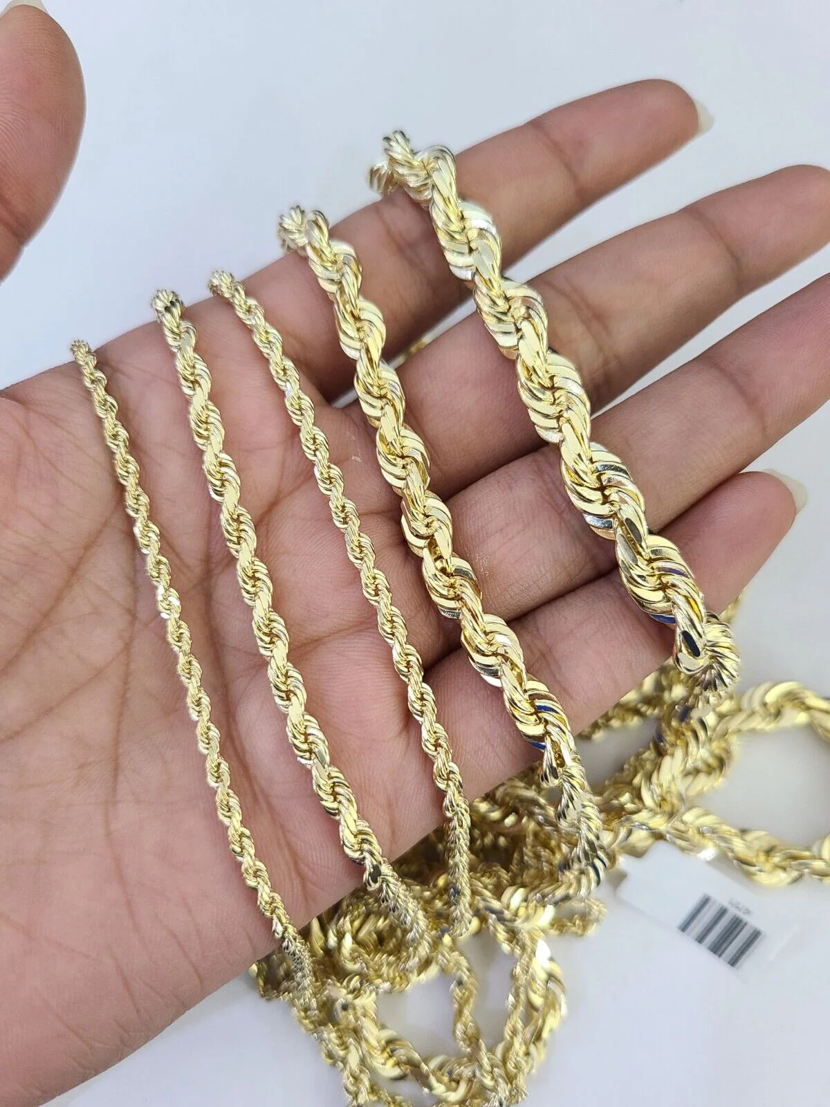 Real 10k Solid Gold Rope Chain Necklace 2.5mm-7mm Men Women Yellow 10kt - Image 4