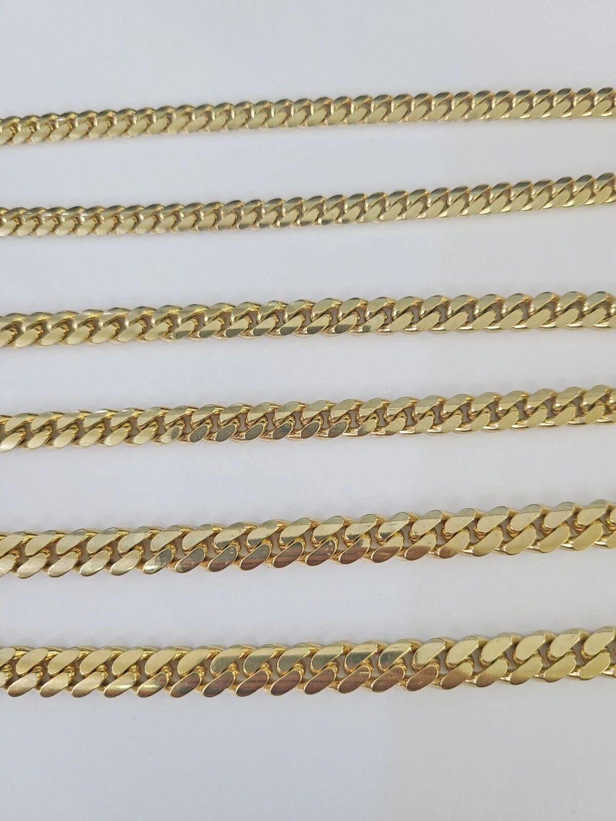 Real 10k Solid Miami Cuban Link Chain Necklace 6mm 7mm 8mm 24 Inches 10kt Gold - Image 4