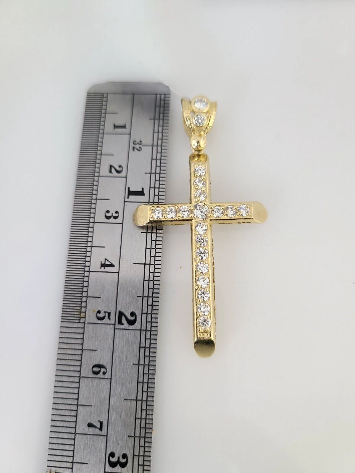 REAL 10k Solid Rope Chain Cross Charm Pendant 3mm Necklace Set 18"-26" inches - Image 5