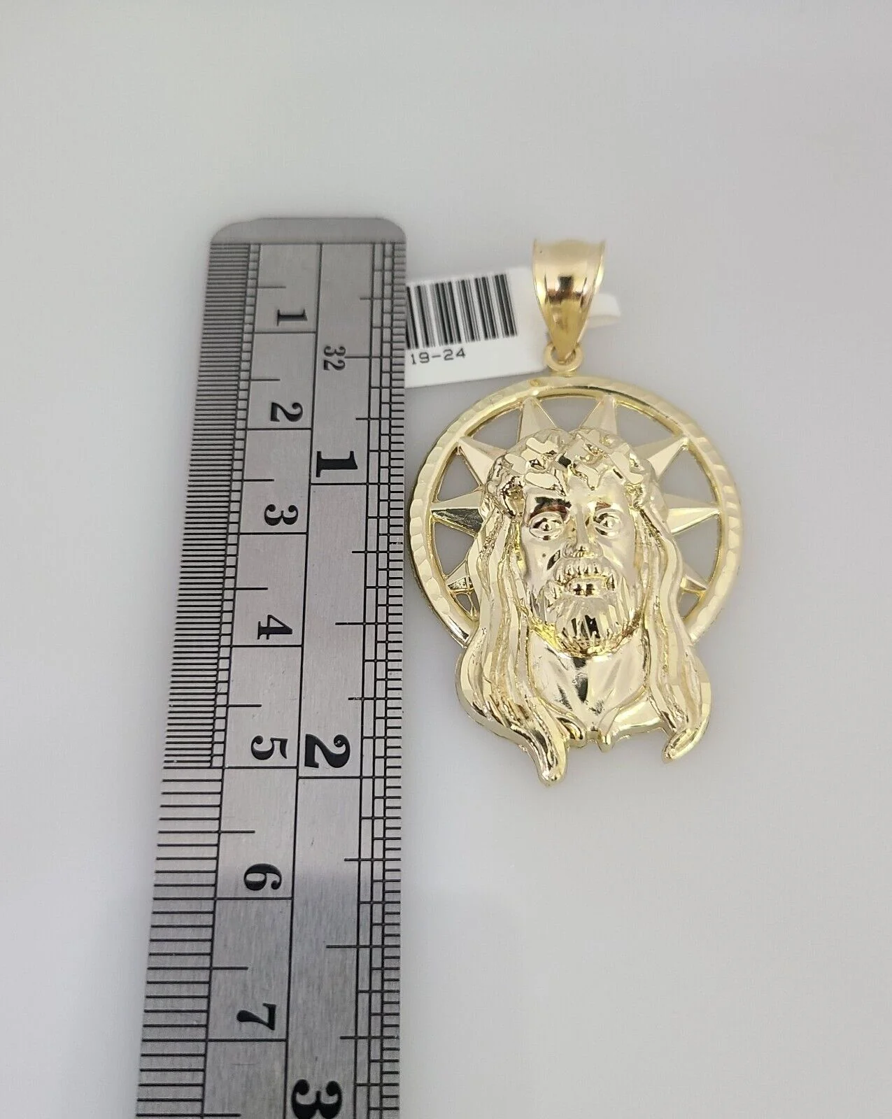 REAL 10k Solid Rope Necklace 6mm Jesus Head Pendant SET Chain 20"-30'' Gold - Image 5