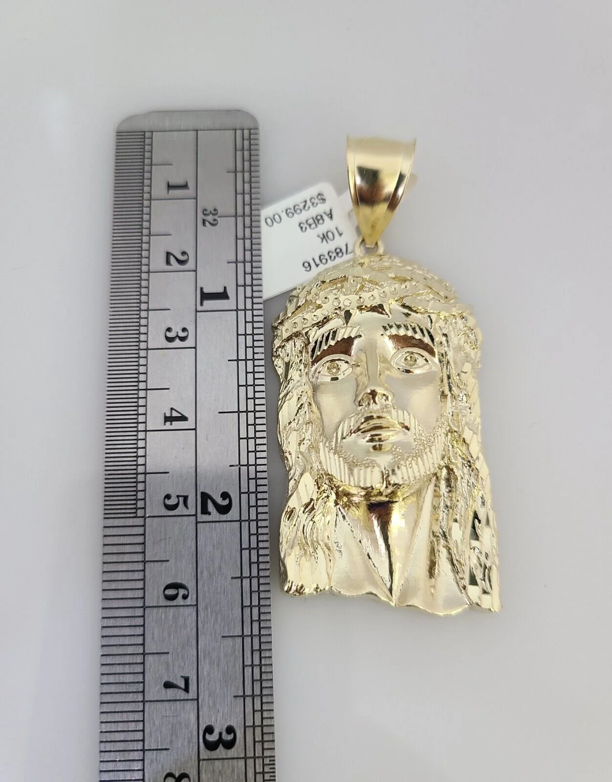 REAL 10k Solid Rope Necklace Jesus Head Pendant SET Chain 20"-30'' 6mm Gold - Image 5