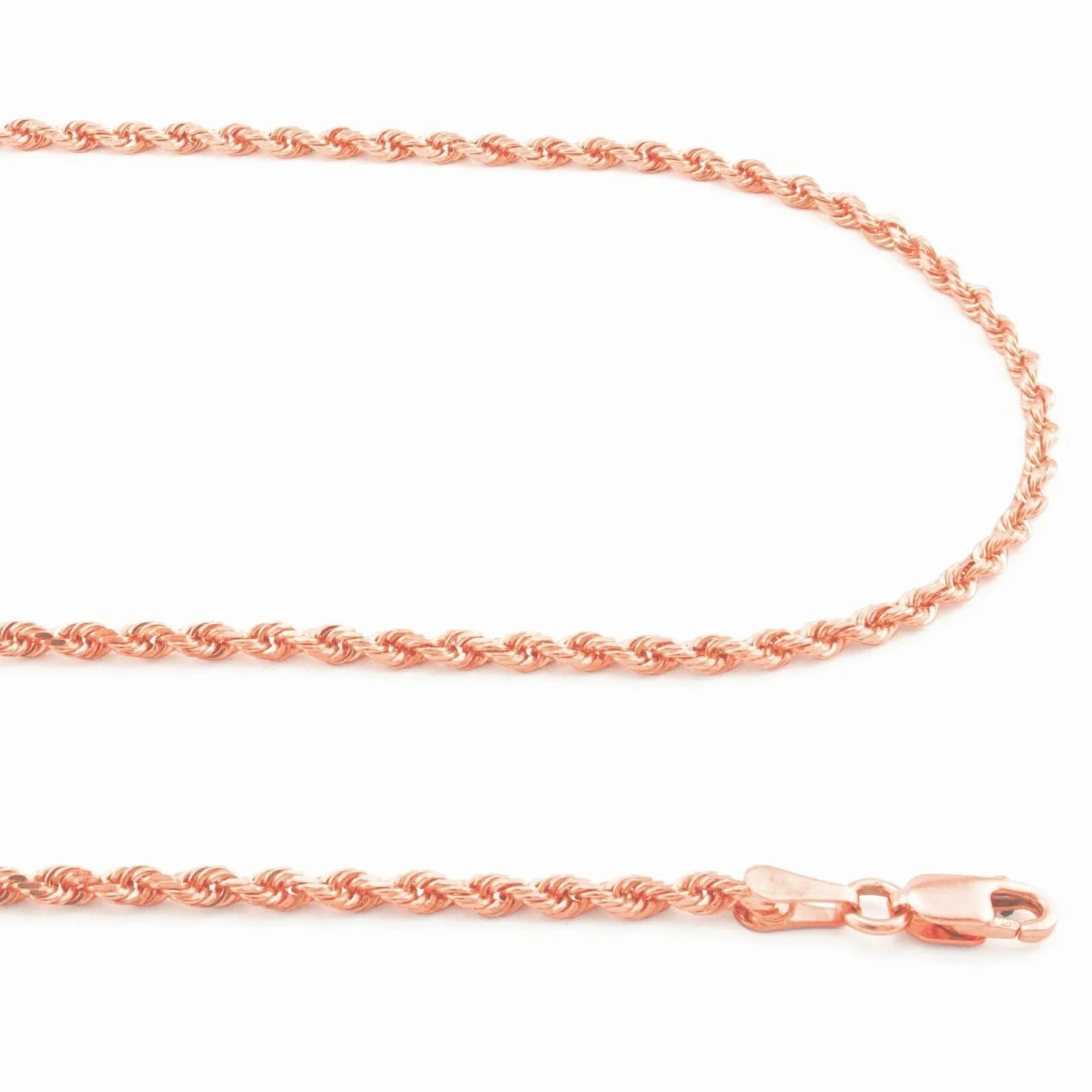 Real 10K Solid Rose Gold Rope Chain 4-6mm Necklace 18-24'' inches Lobster Lock - Image 3
