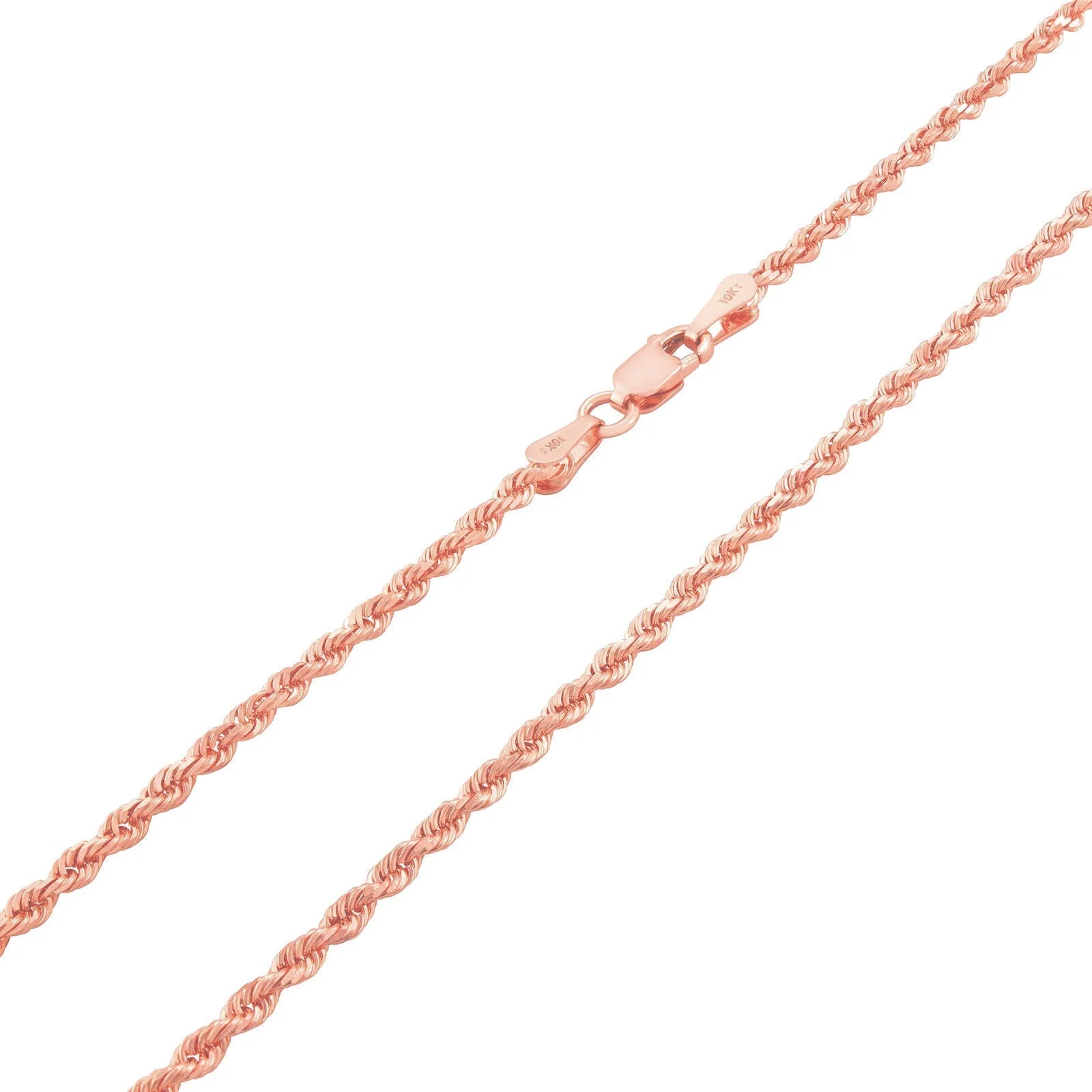 Real 10K Solid Rose Gold Rope Chain 4-6mm Necklace 18-24'' inches Lobster Lock - Image 4