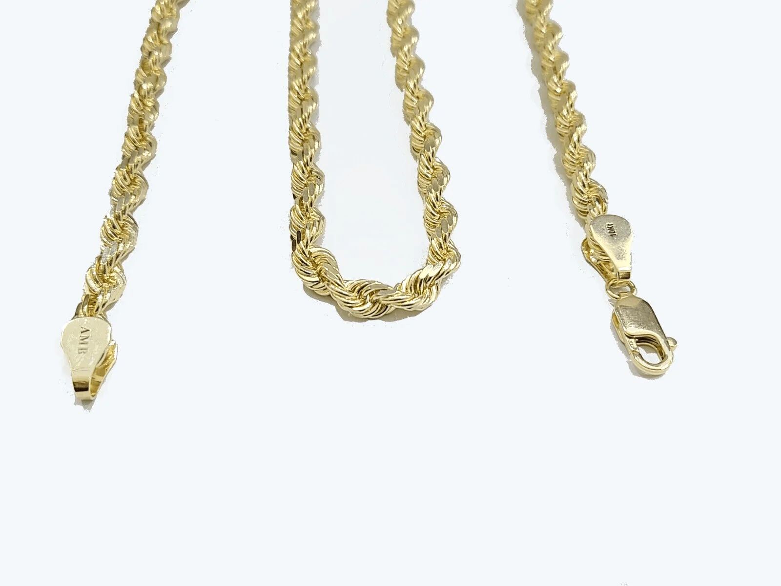 Real 10k Solid Yellow Gold Necklace Rope Chain 6mm 24" inch 10kt Unisex Chain - Image 4
