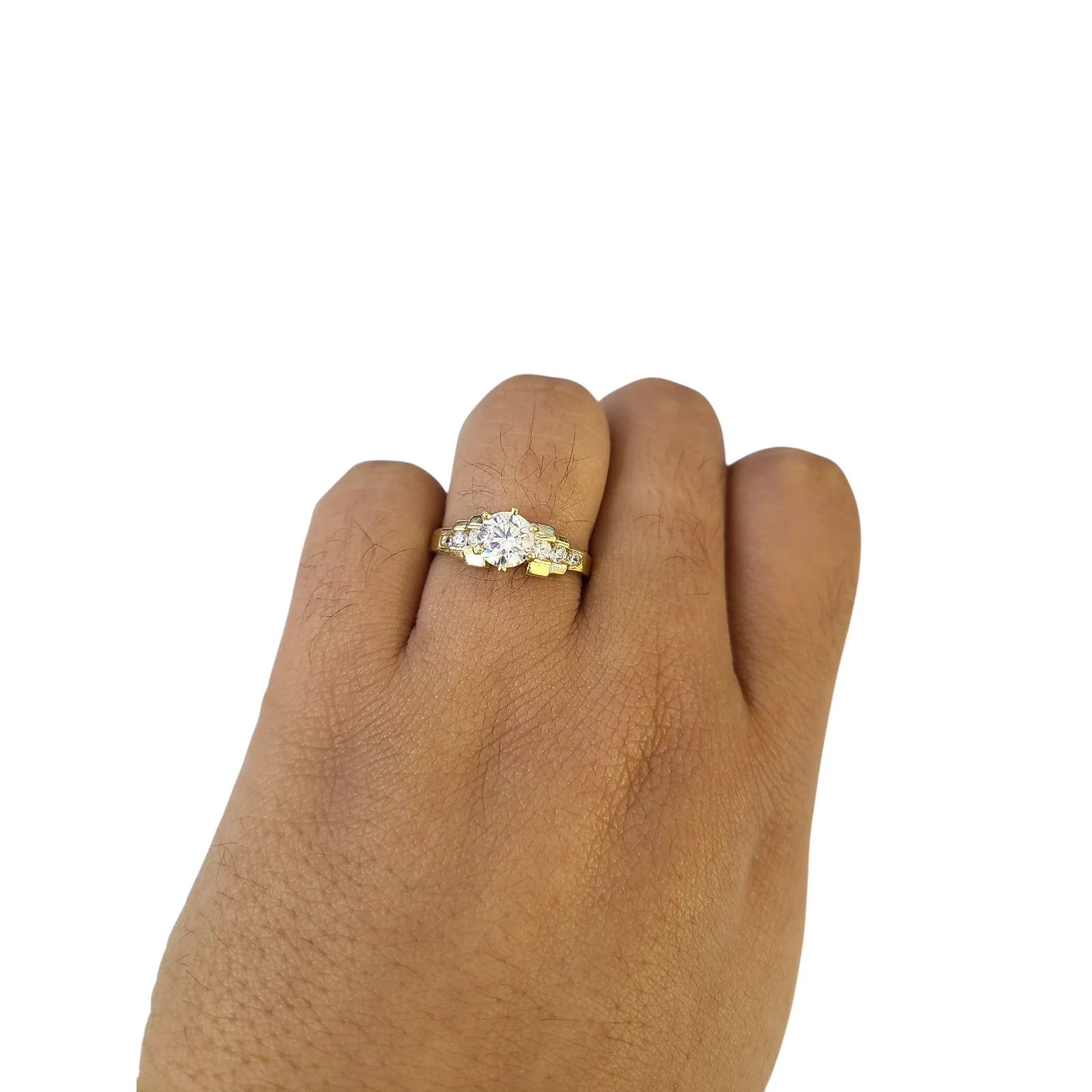 Real 10k Solitaire CZ Ring Yellow Gold Women 10Kt Genuine Ring Sizes 6,7,8,9,10,11 & 12