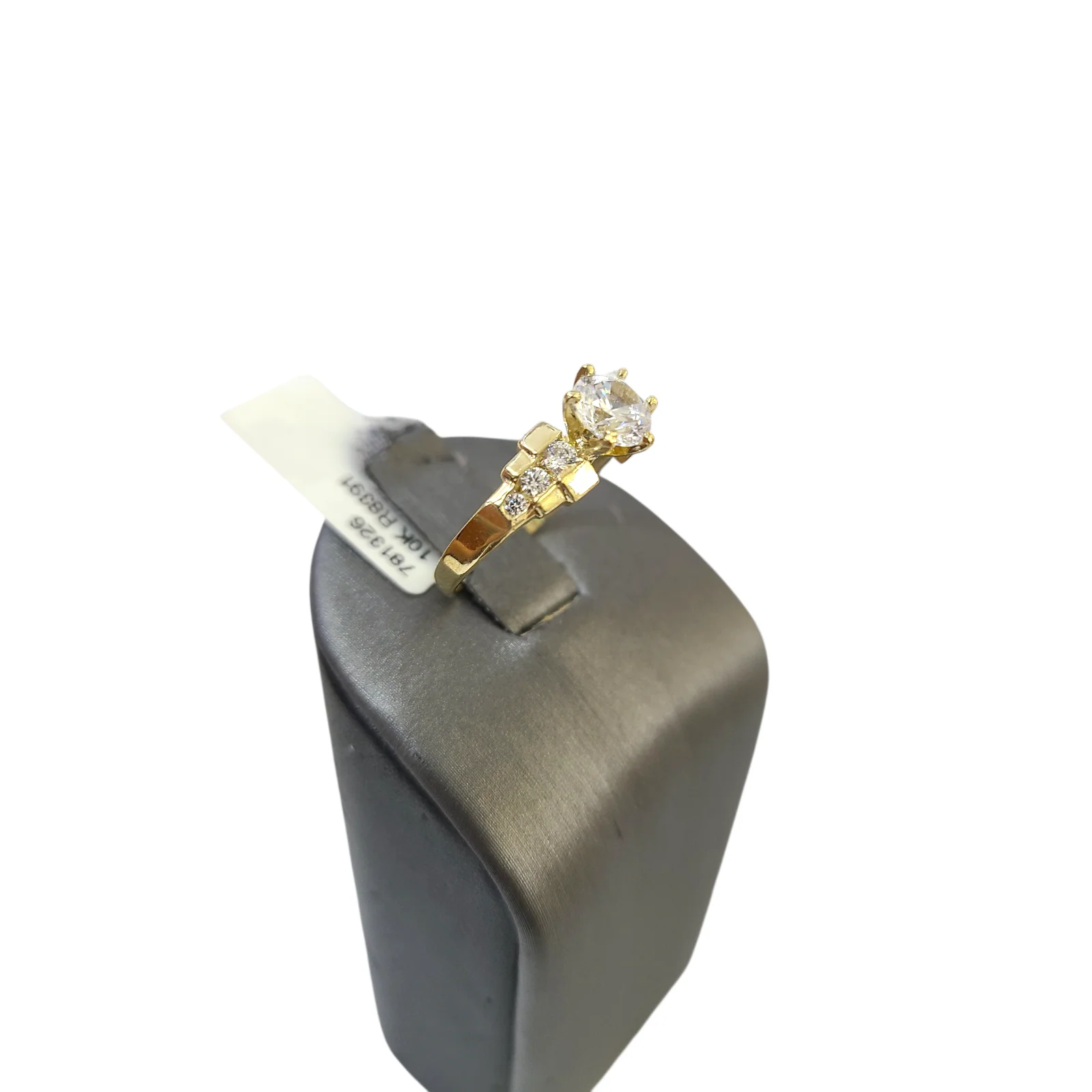 Real 10k Solitaire CZ Ring Yellow Gold Women 10Kt Genuine Ring Sizes 6,7,8,9,10,11 & 12 - Image 5