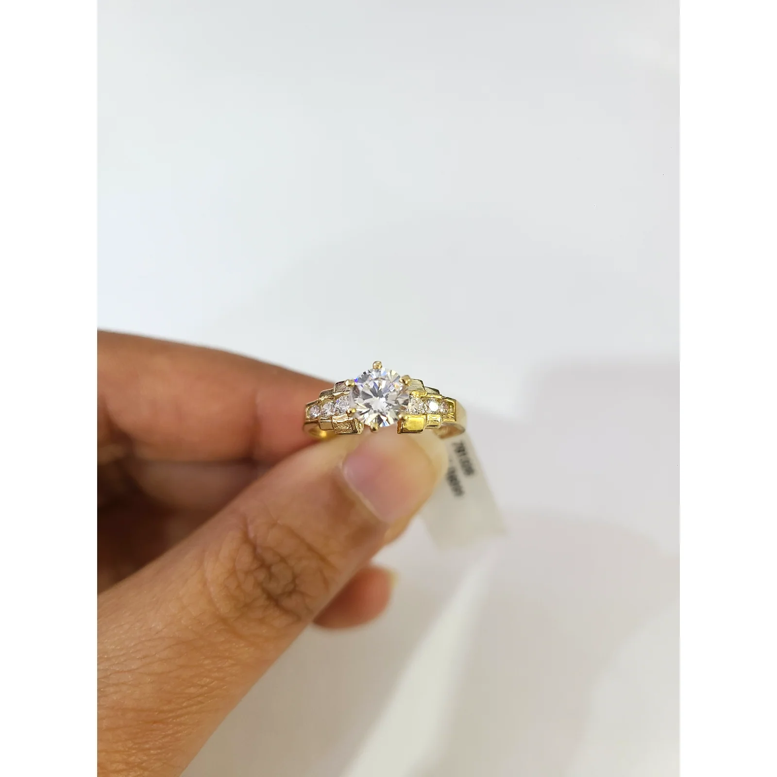 Real 10k Solitaire CZ Ring Yellow Gold Women 10Kt Genuine Ring Sizes 6,7,8,9,10,11 & 12 - Image 7
