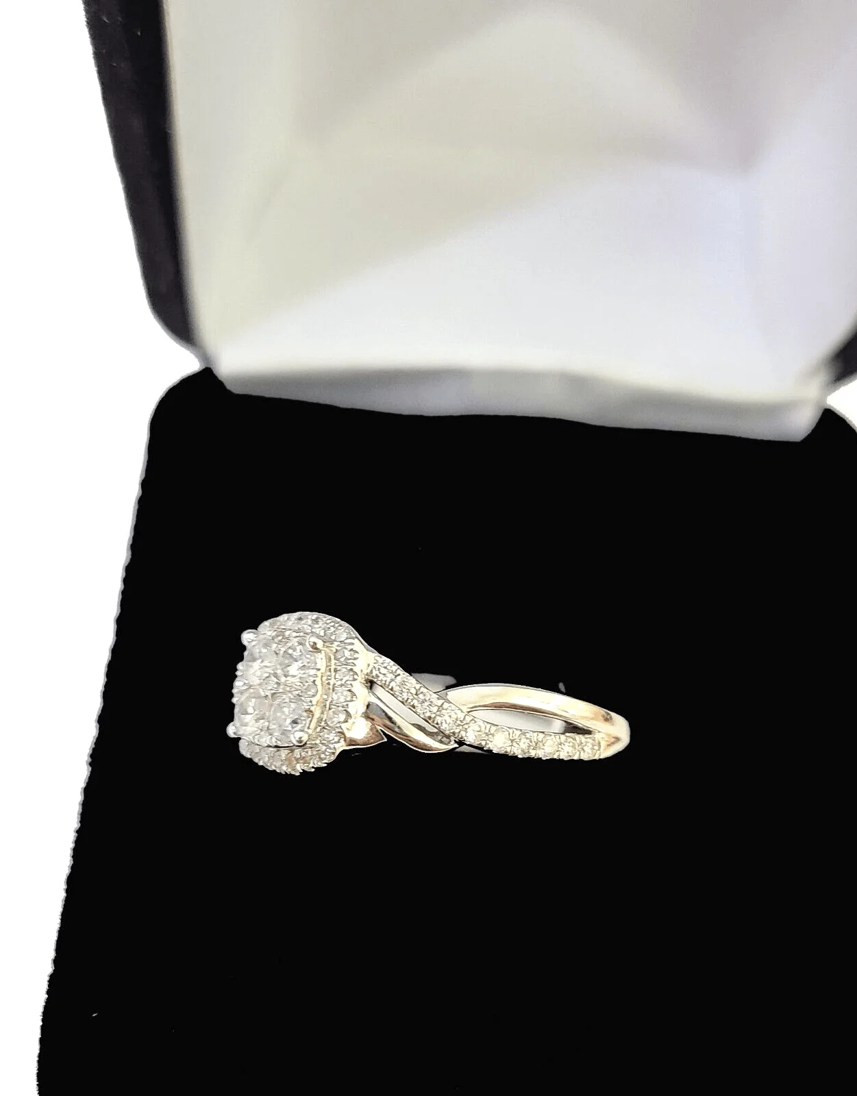 REAL 10k White Gold Diamond Ring 0.75 CT Square Shaped Ladies Engagement Wedding Ring Sizes 6,7,8,9,10,11 & 12 - Image 2