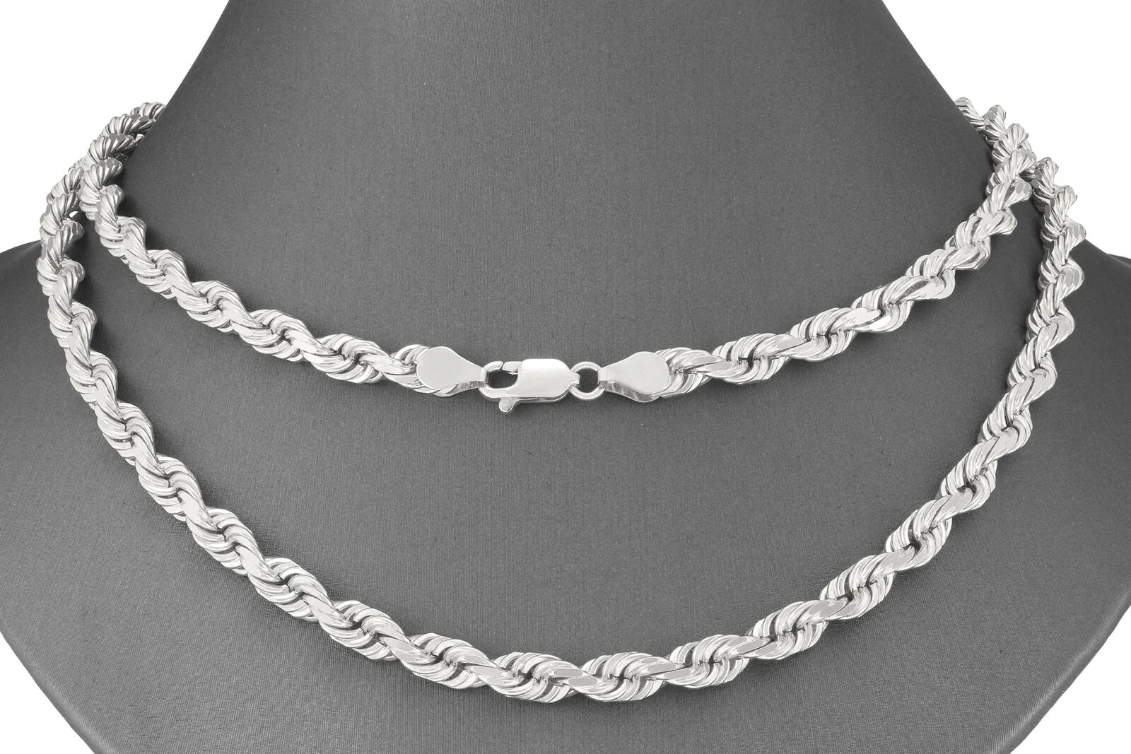 Real 10K White Gold Rope Chain 6mm Necklace 20'' Inches Lobster Lock 10kt - Image 5