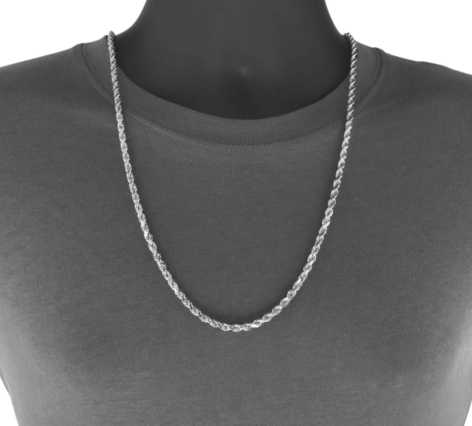 Real 10K White Gold Rope Chain 6mm Necklace 20'' Inches Lobster Lock 10kt - Image 8