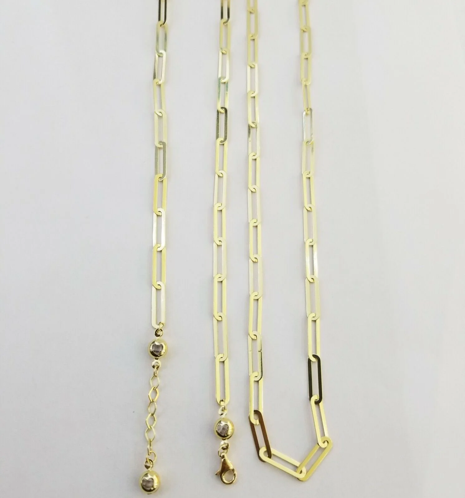 Real 10k Women Paperclip Chain 4mm 16" lobster Clasp Yellow Gold Necklace - Image 4
