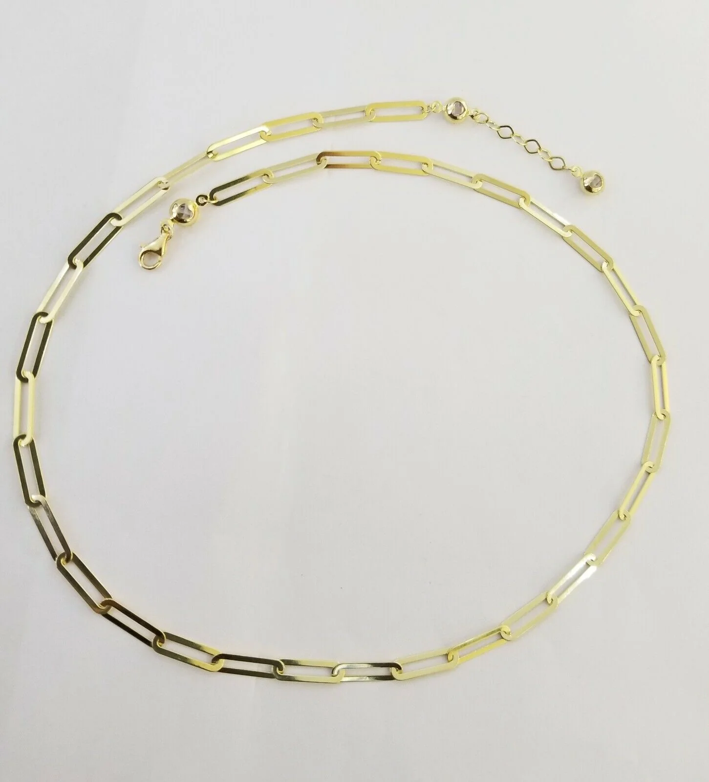 Real 10k Women Paperclip Chain 4mm 16" lobster Clasp Yellow Gold Necklace - Image 7