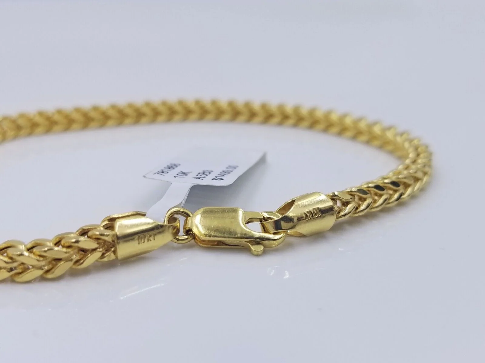 Real 10k Yellow Gold 3mm Franco Bracelet 8" inch 10kt Unisex Men Women - Image 4