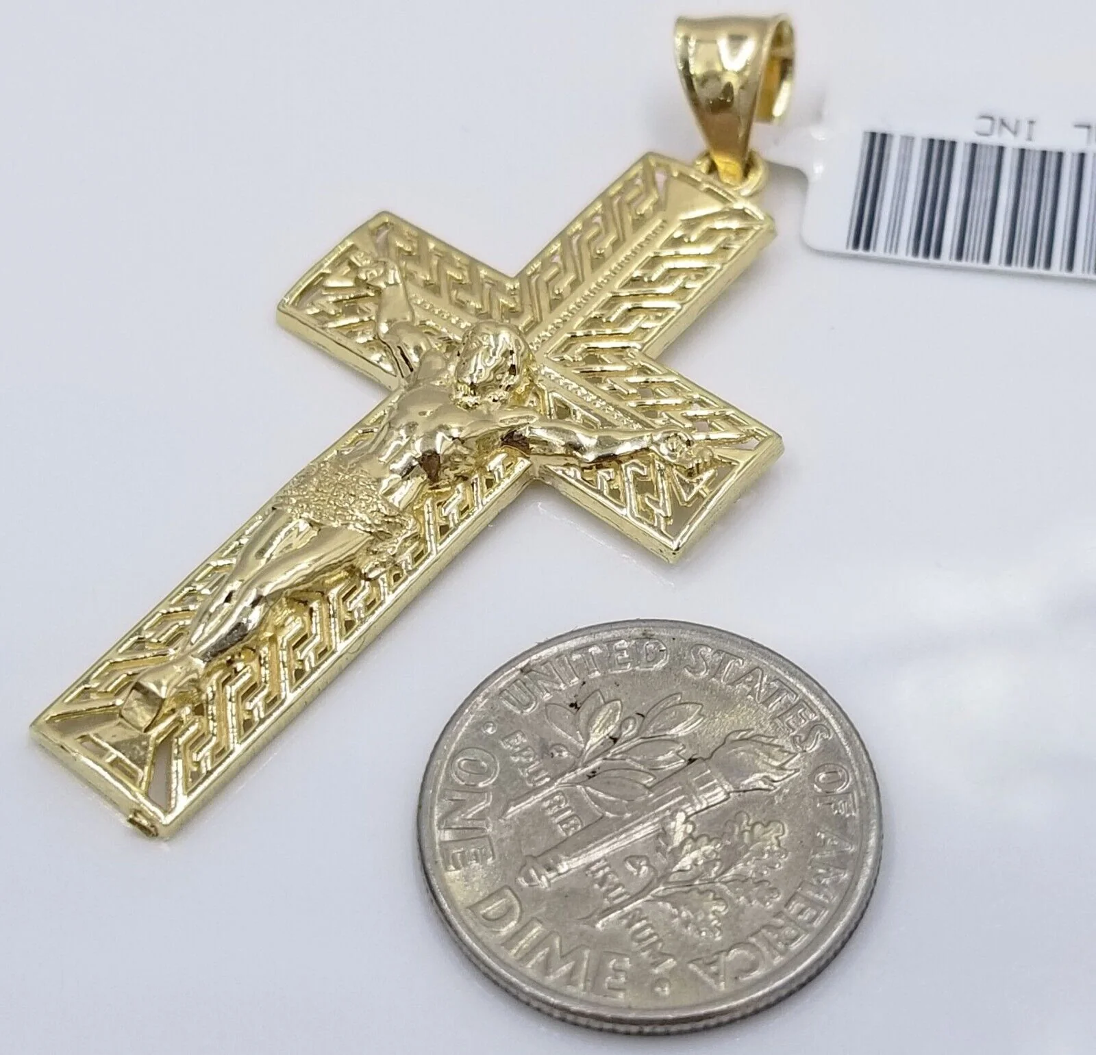 Real 10k Yellow Gold 3mm Rope Chain Cross Pendant 20" inch Necklace , Men Women - Image 6