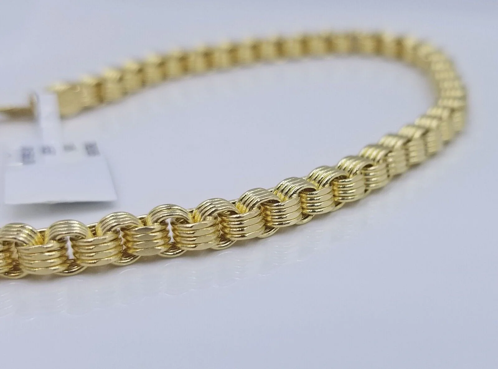 Real 10k Yellow Gold 4mm Box Byzantine Bracelet 8.5" inch 10kt Unisex Men Women - Image 3