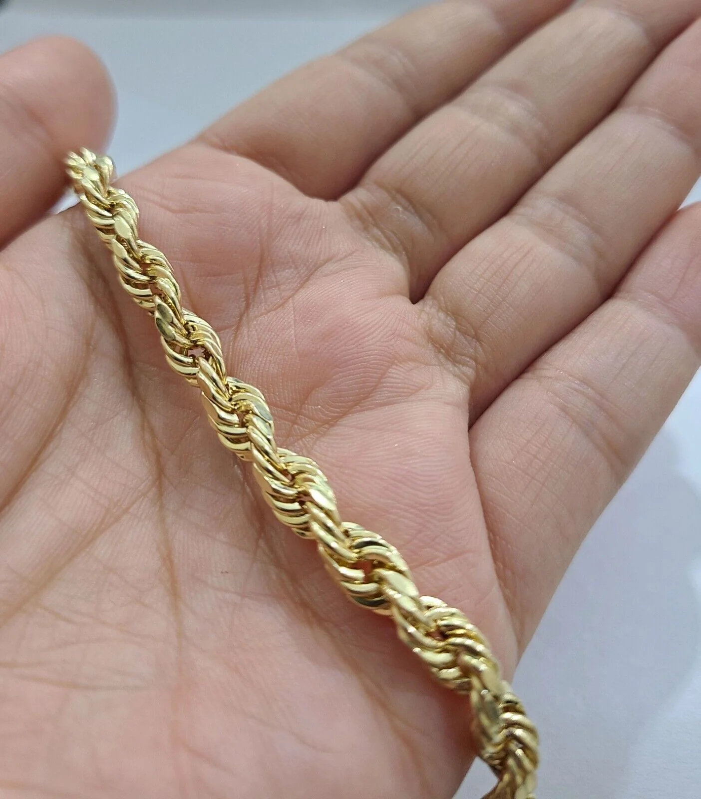 Real 10k Yellow Gold 5mm Rope Bracelet 7'' 8'' 9'' inch 10kt Unisex - Image 4