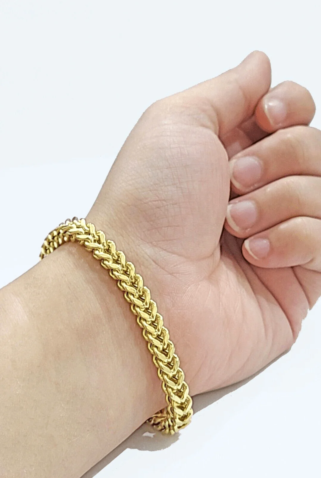 Real 10k Yellow Gold 6mm Franco Bracelet 8" inch 10kt Unisex Men Women - Image 4